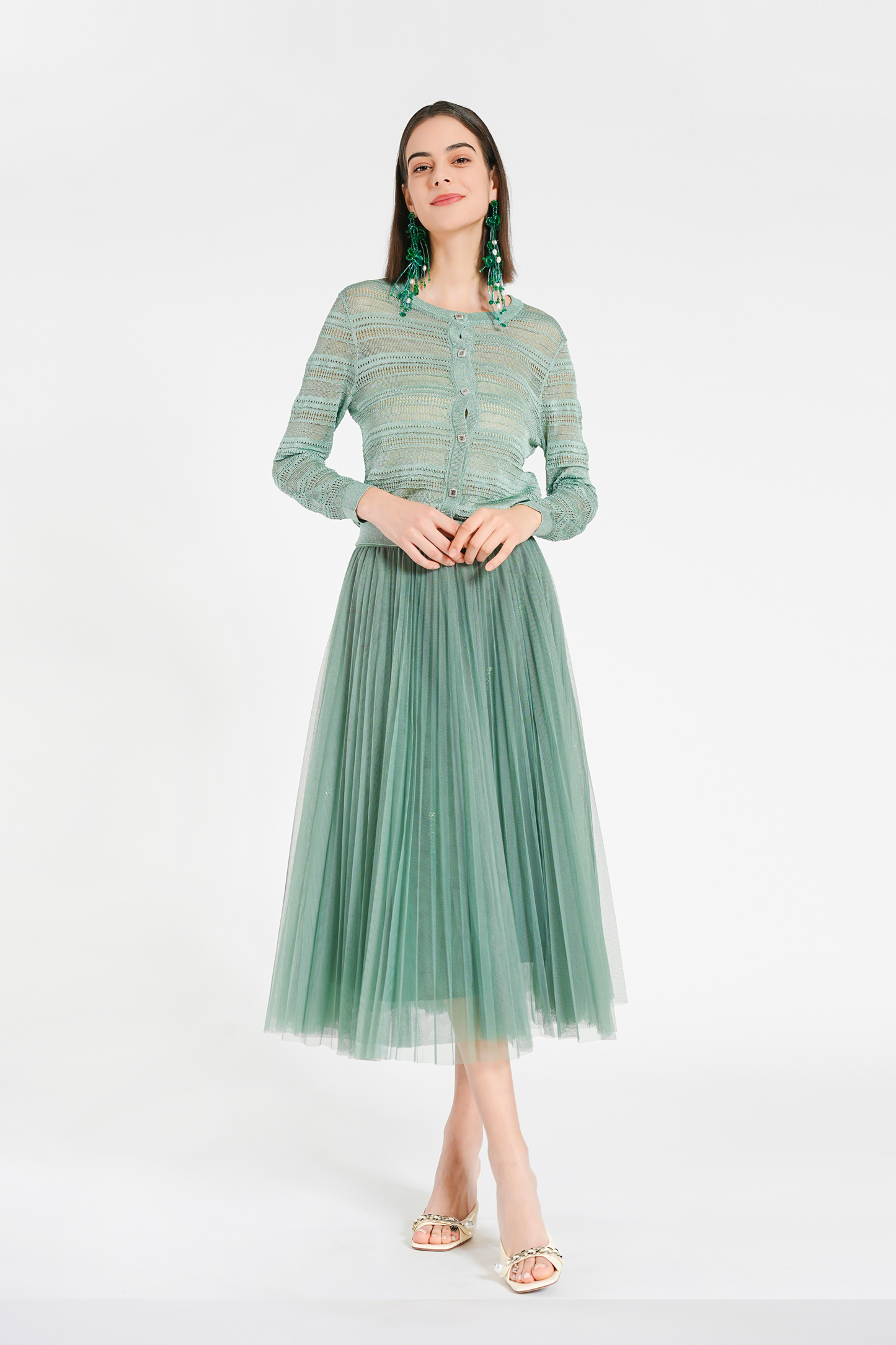 BESIONIA Cutout Slim Long Sleeve Top