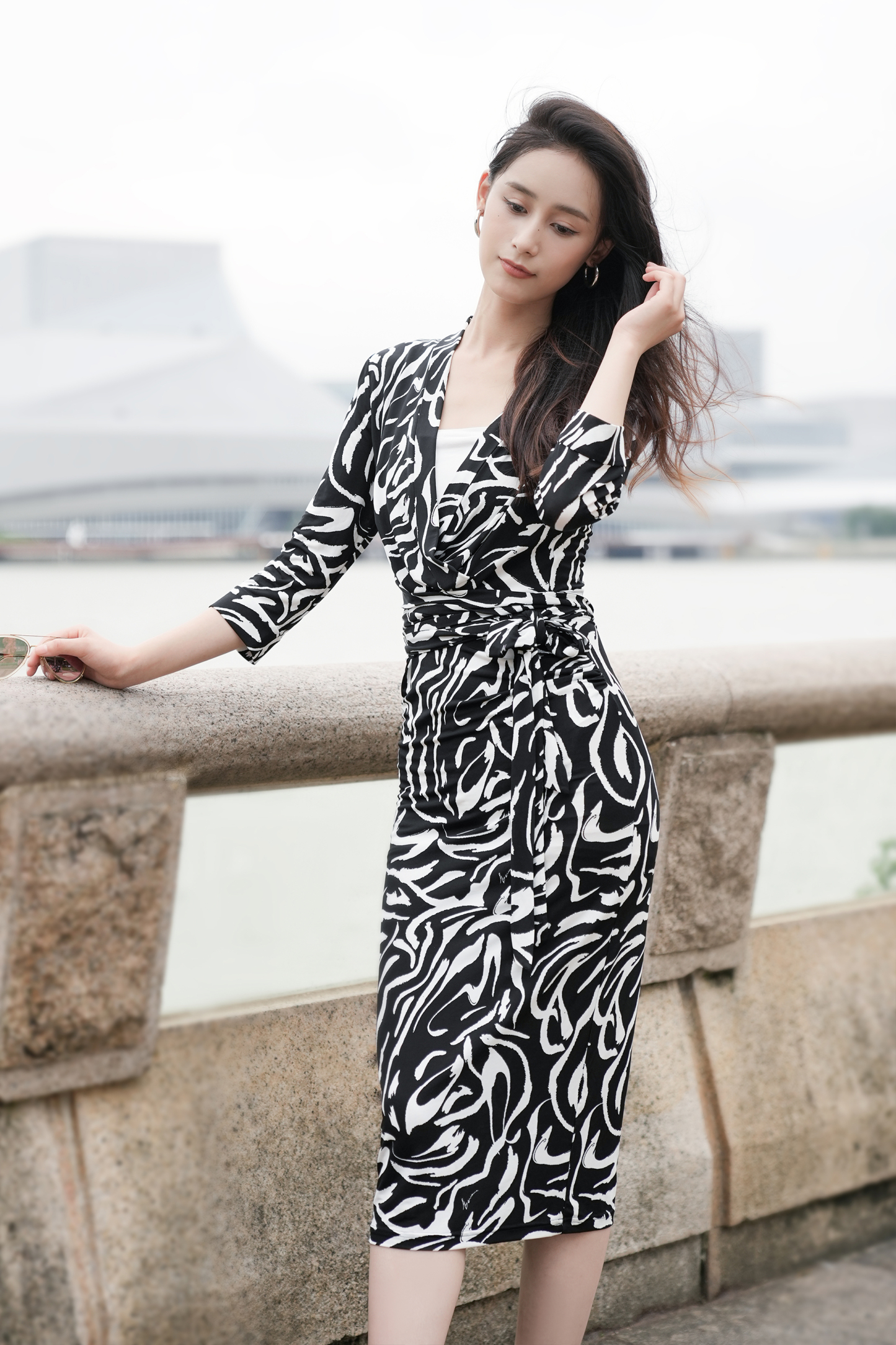 BESIONIA Lace-up Casual Dress