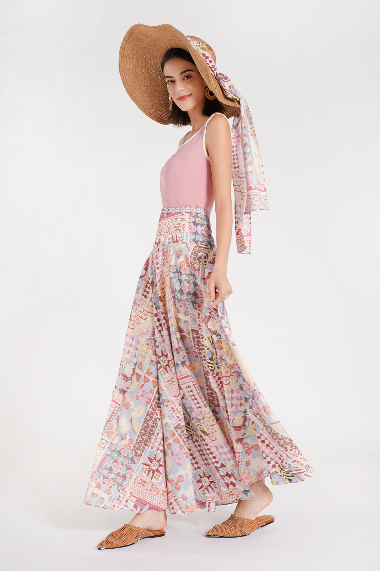 BESIONIA Pink Square Neck Slimming Vest