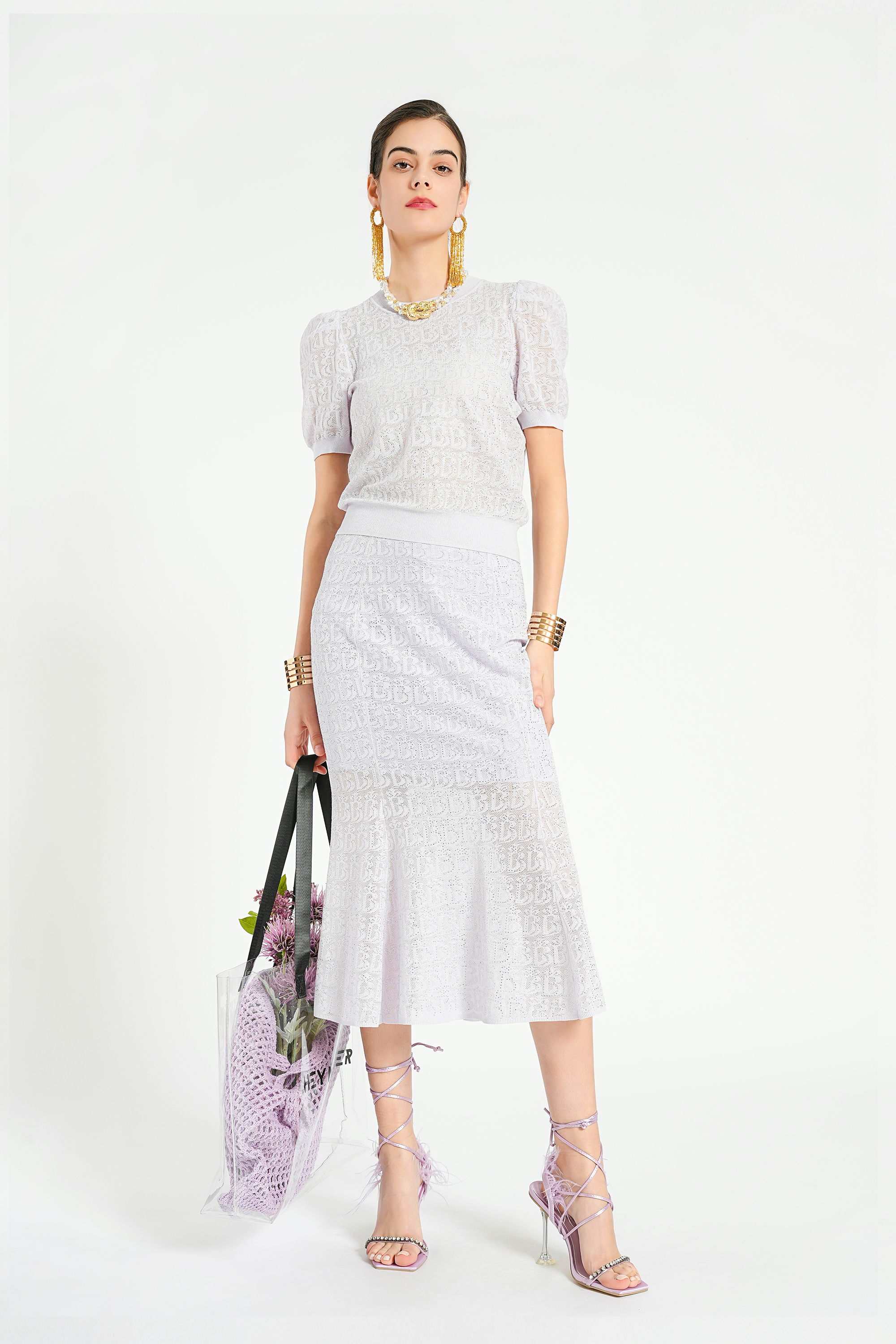 BESIONIA Printed Bubble Sleeve Blouse