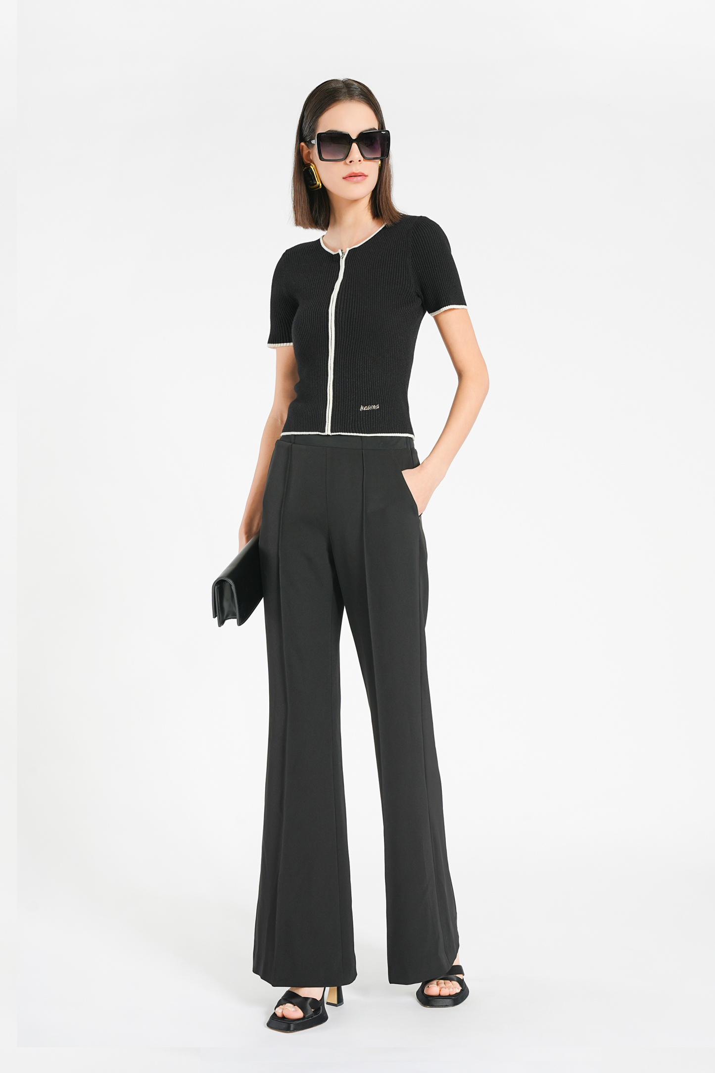 BESIONIA French Wool Knit Blouse