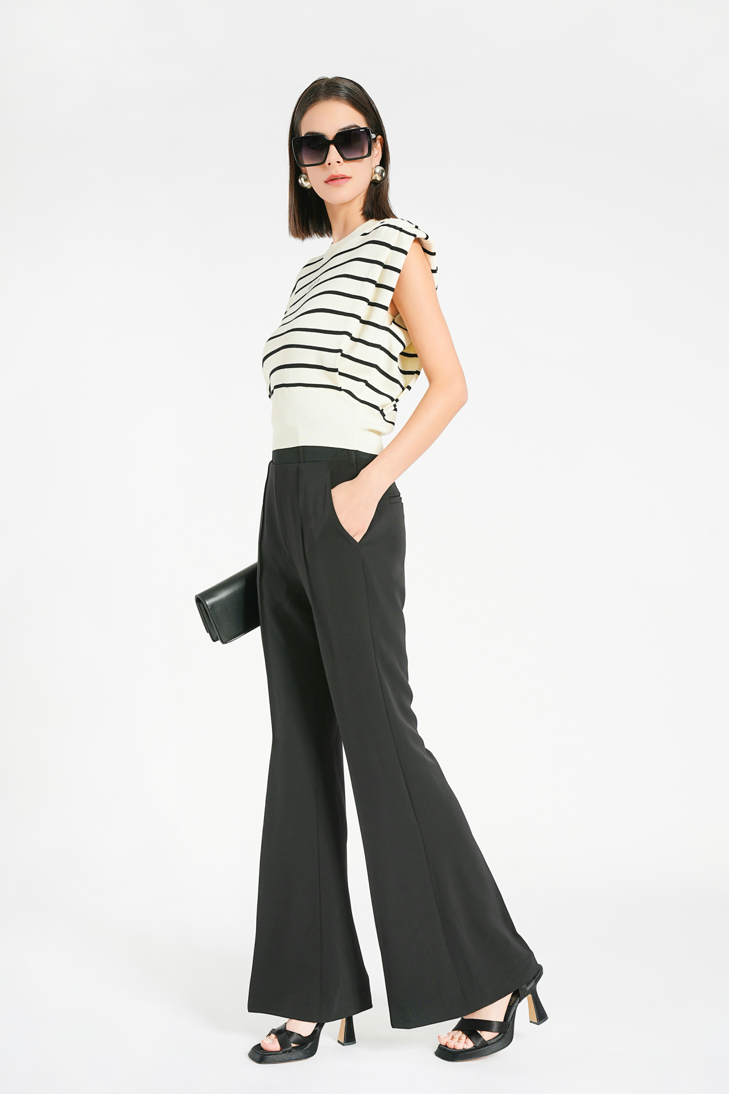 BESIONIA Striped knit Blouse