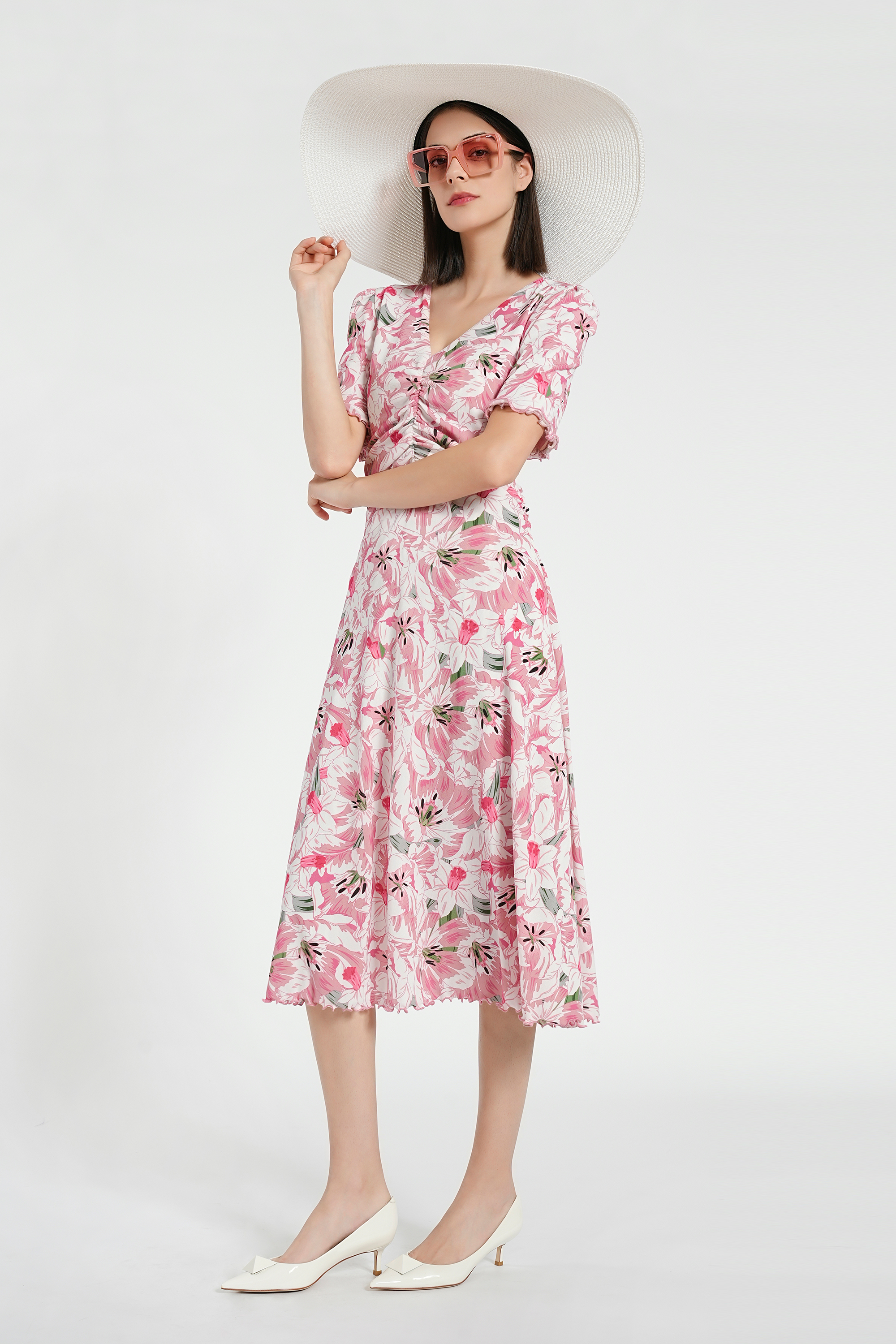 BESIONIA Botanical Printed Vacation Maxi Dress