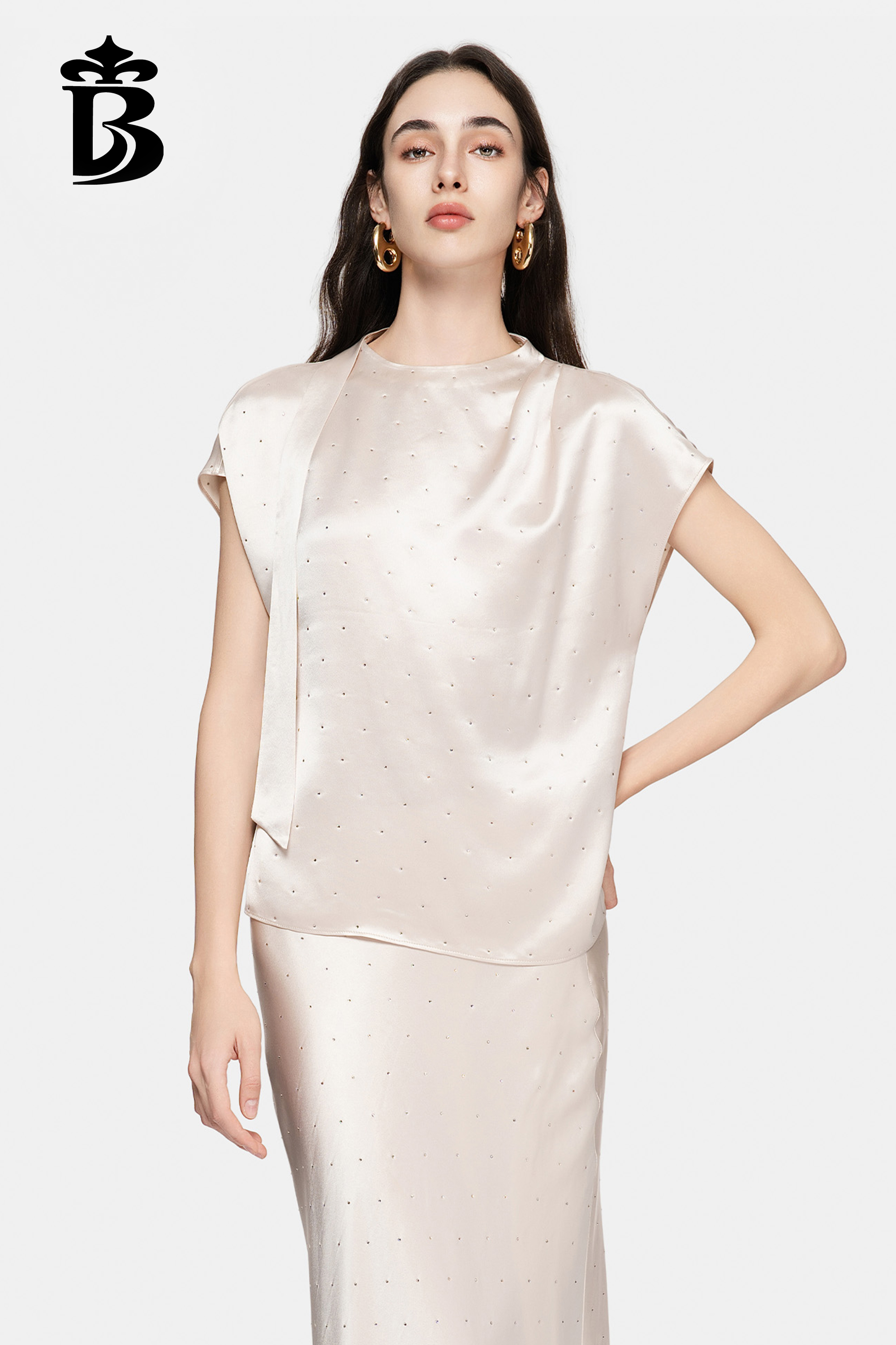 BESIONIA- Elegant Satin A-Line Fishtail Skirt 