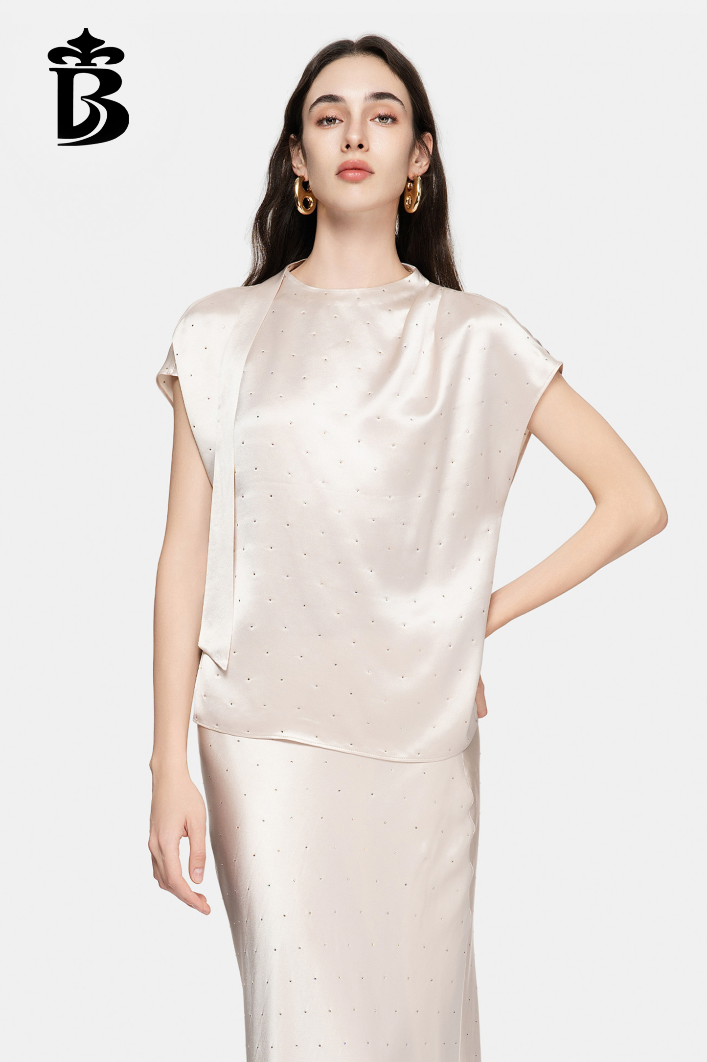 BESIONIA- Elegant Satin A-Line Fishtail Skirt 