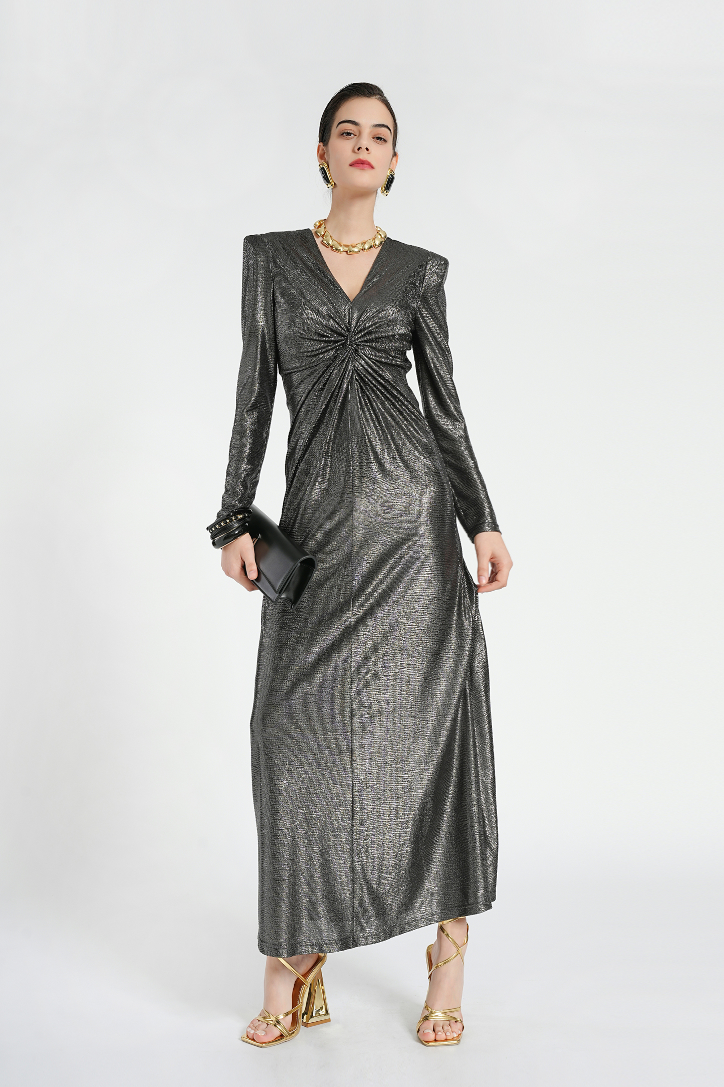 BESIONIA Drawstring Slim Temperament Dress