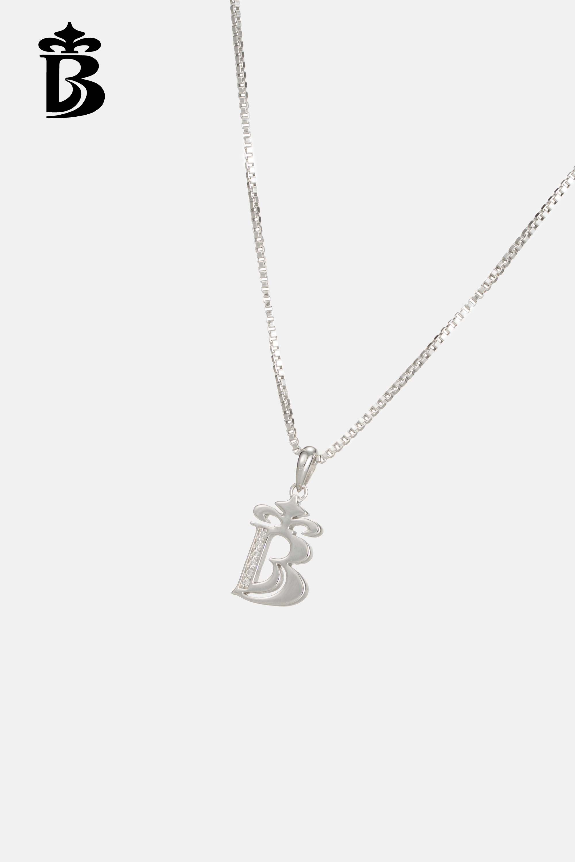 BESIONIA- Silver Letter B Necklace