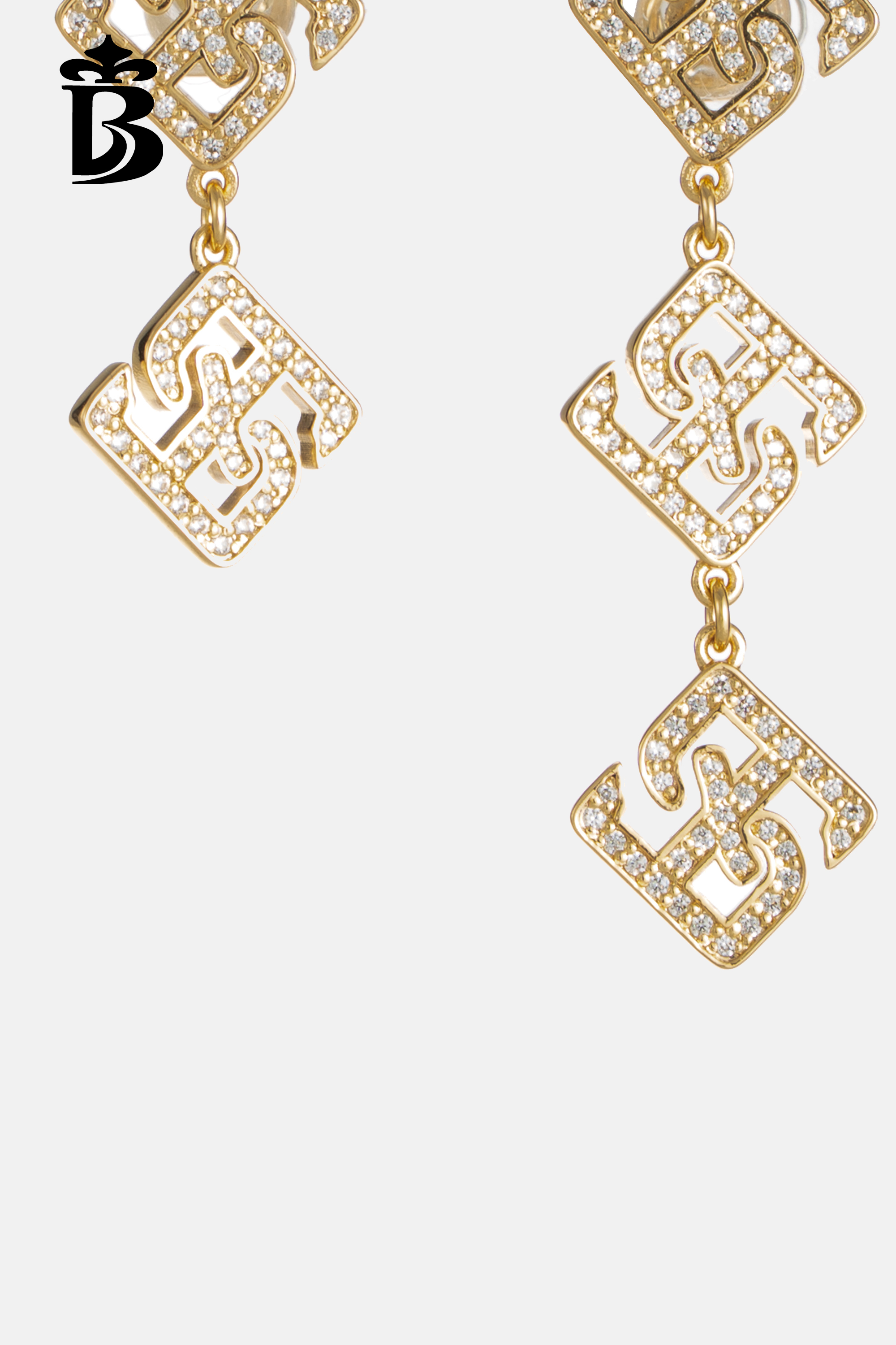 BESIONIA- Gold Irregular Square Earrings