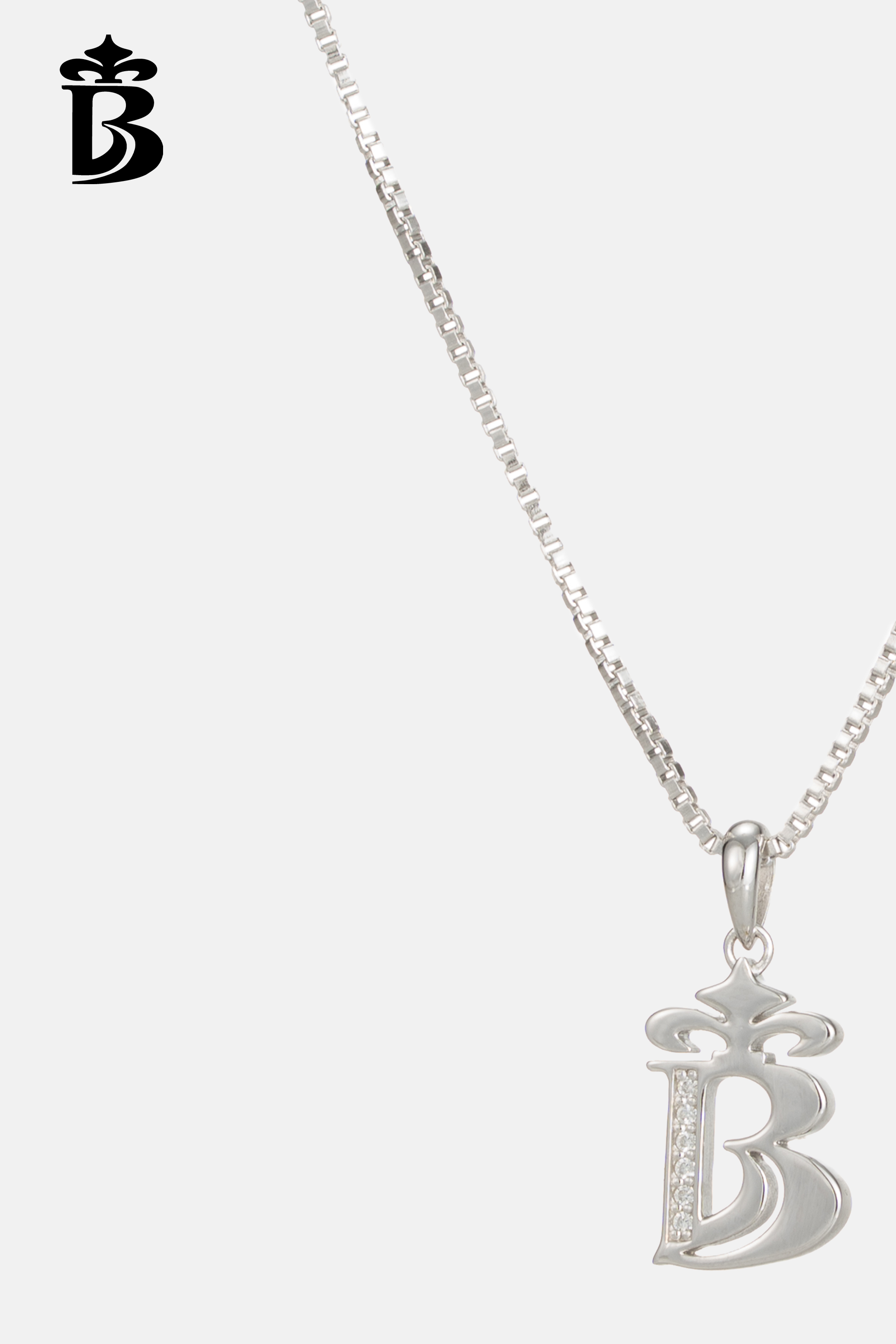 BESIONIA- Silver Letter B Necklace