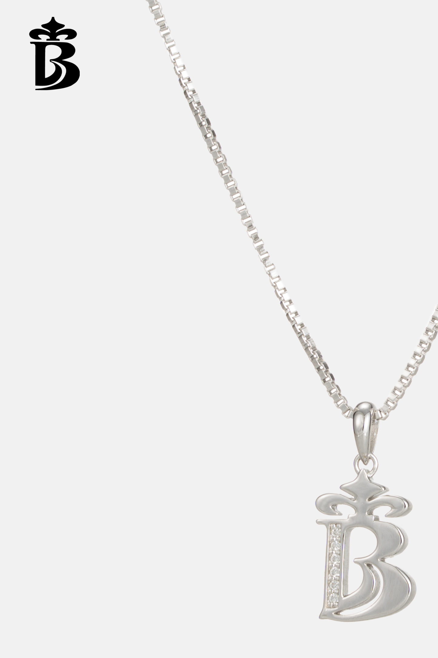 BESIONIA- Silver Letter B Necklace