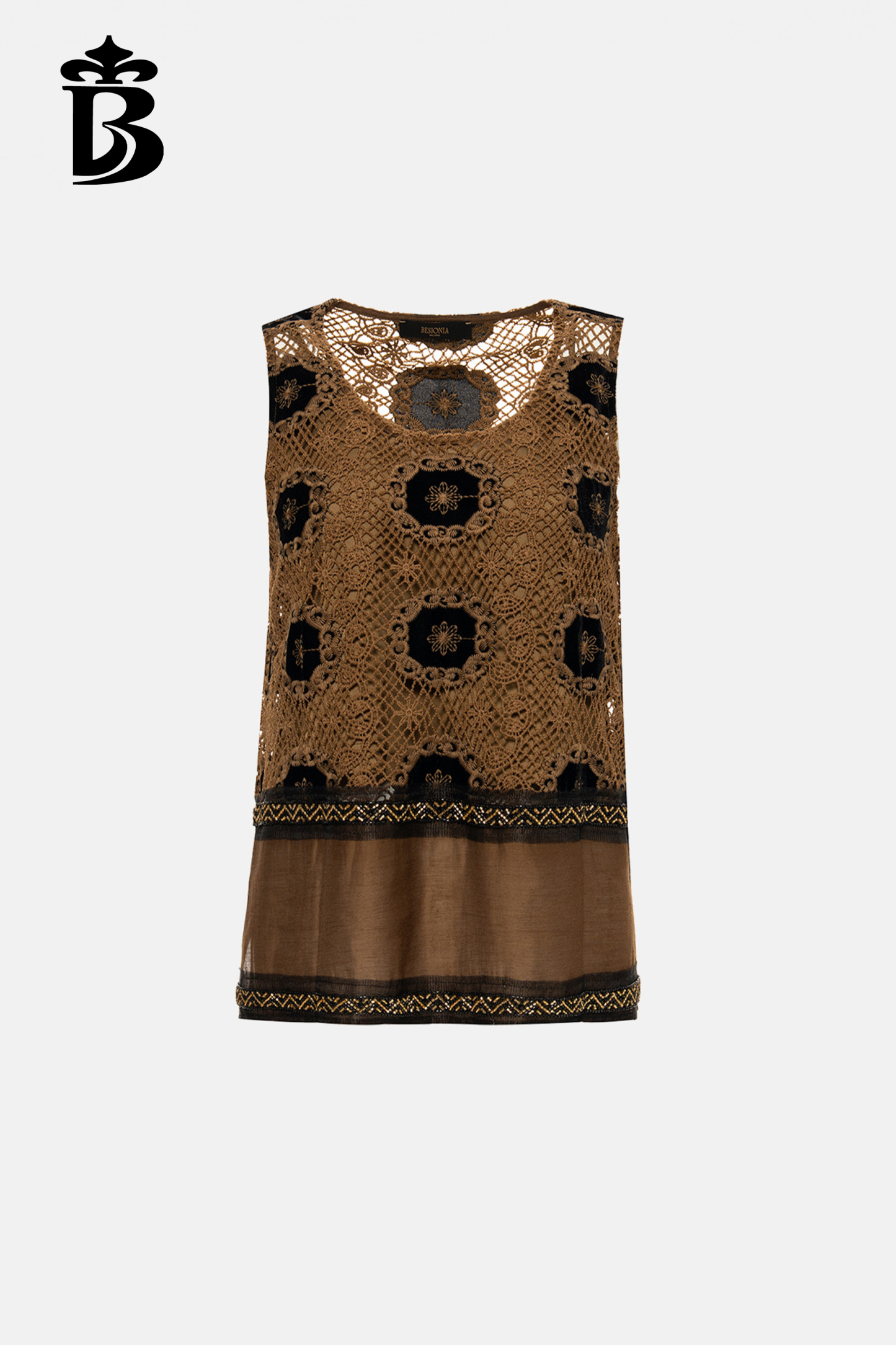 BESIONIA- Vintage Lace Patchwork Sleeveless Vest