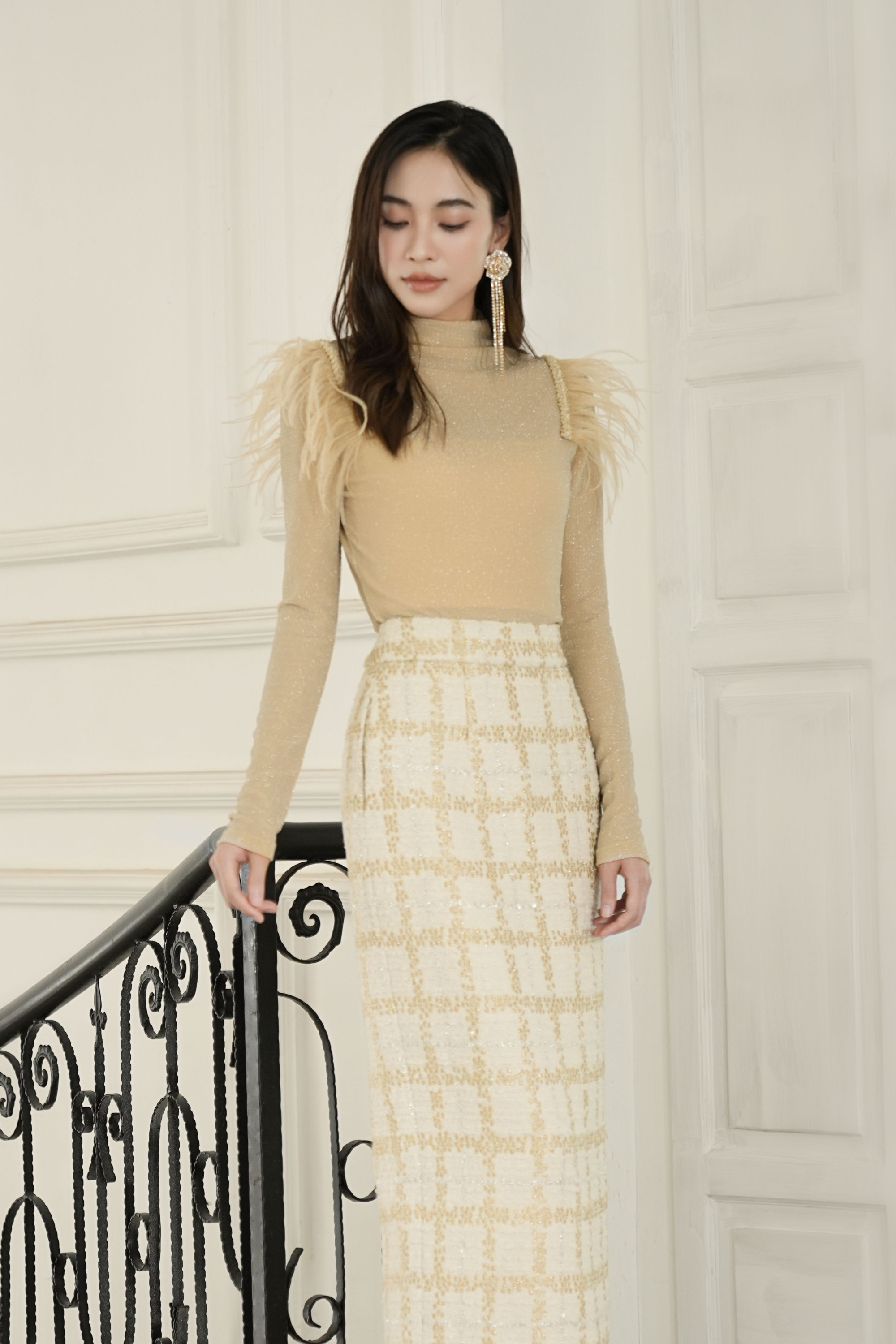 BESIONIA Vintage Plaid Bustier