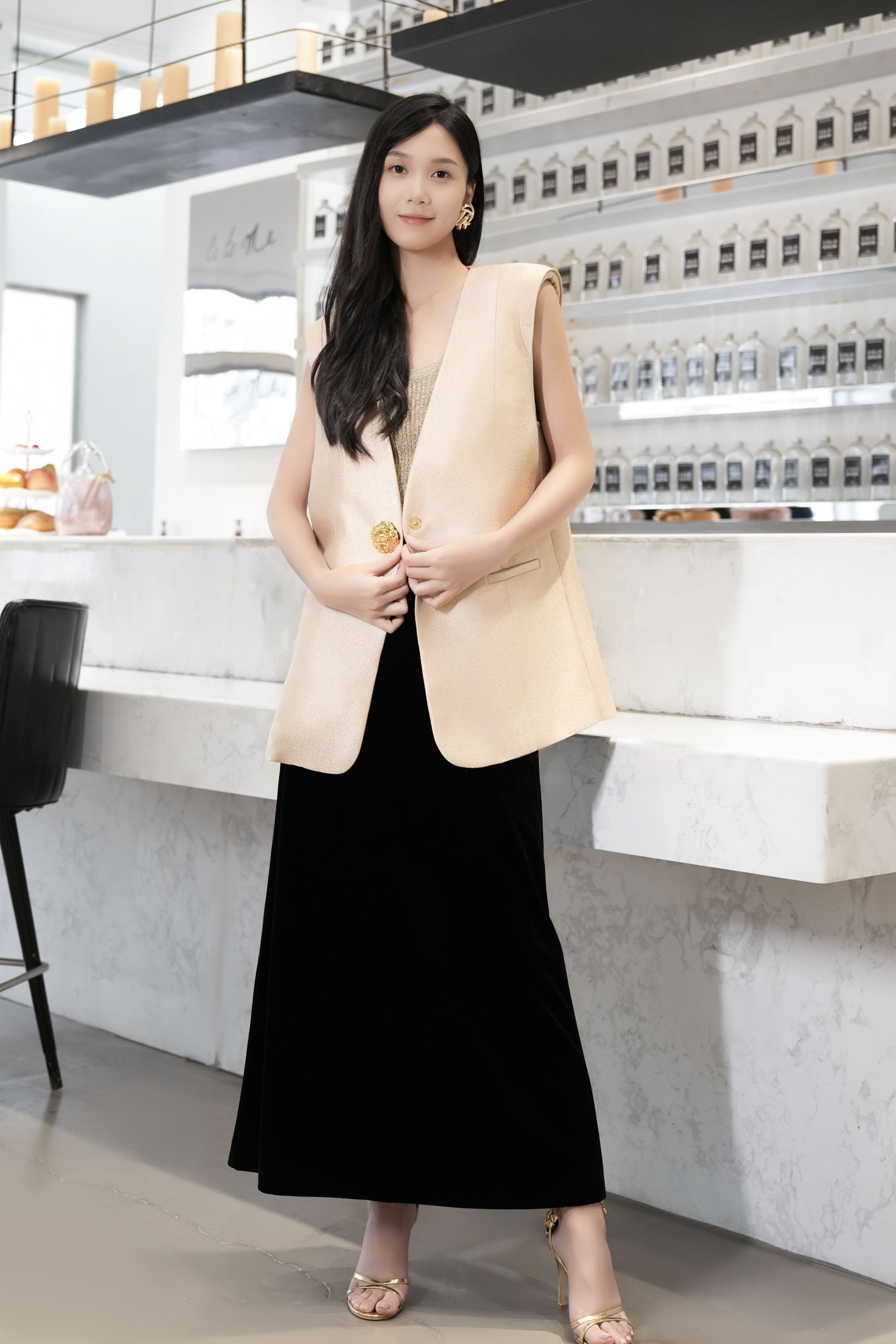 BESIONIA Temperament Sleeveless One Button Vest