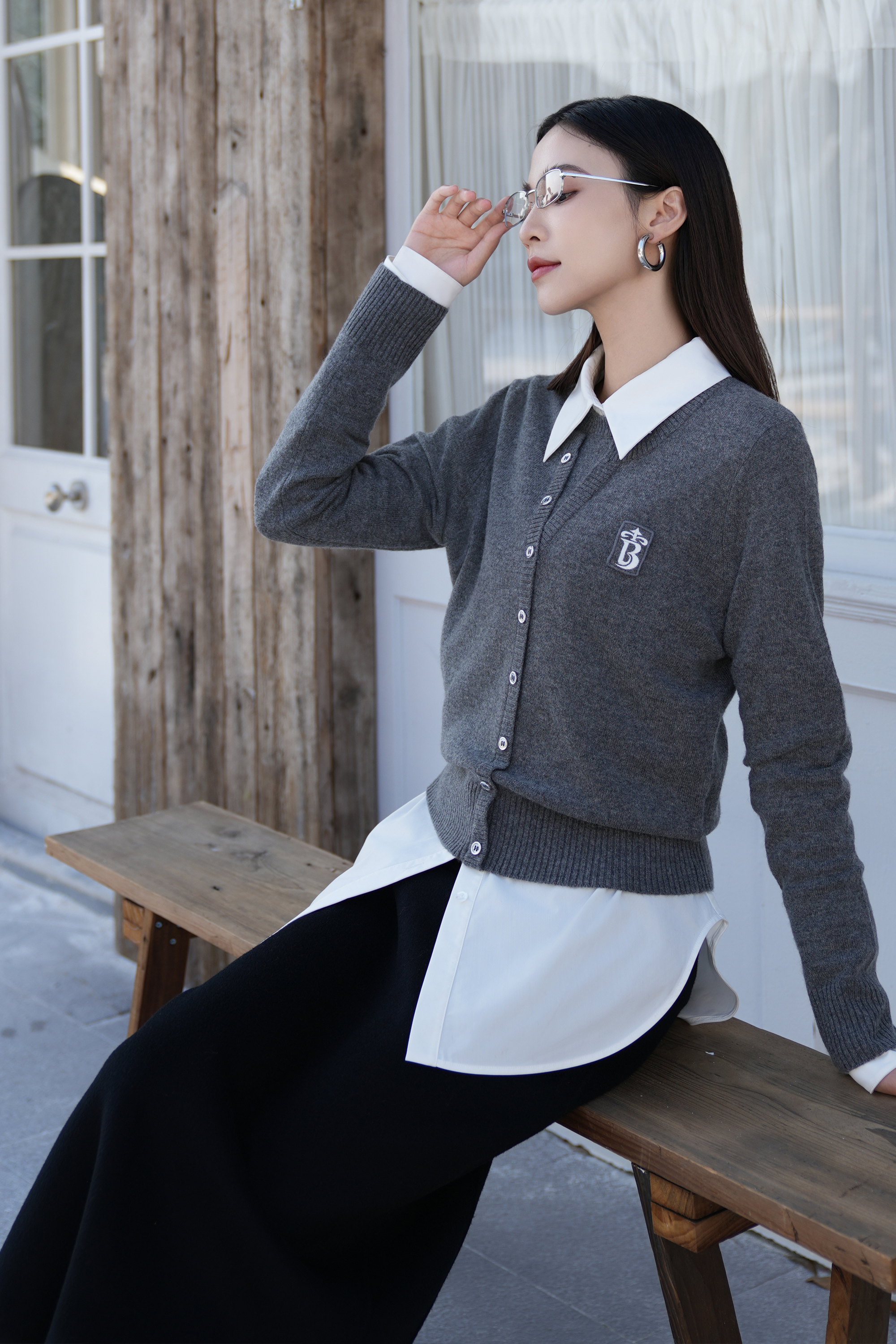 BESIONIA Split Black Bustier Skirt