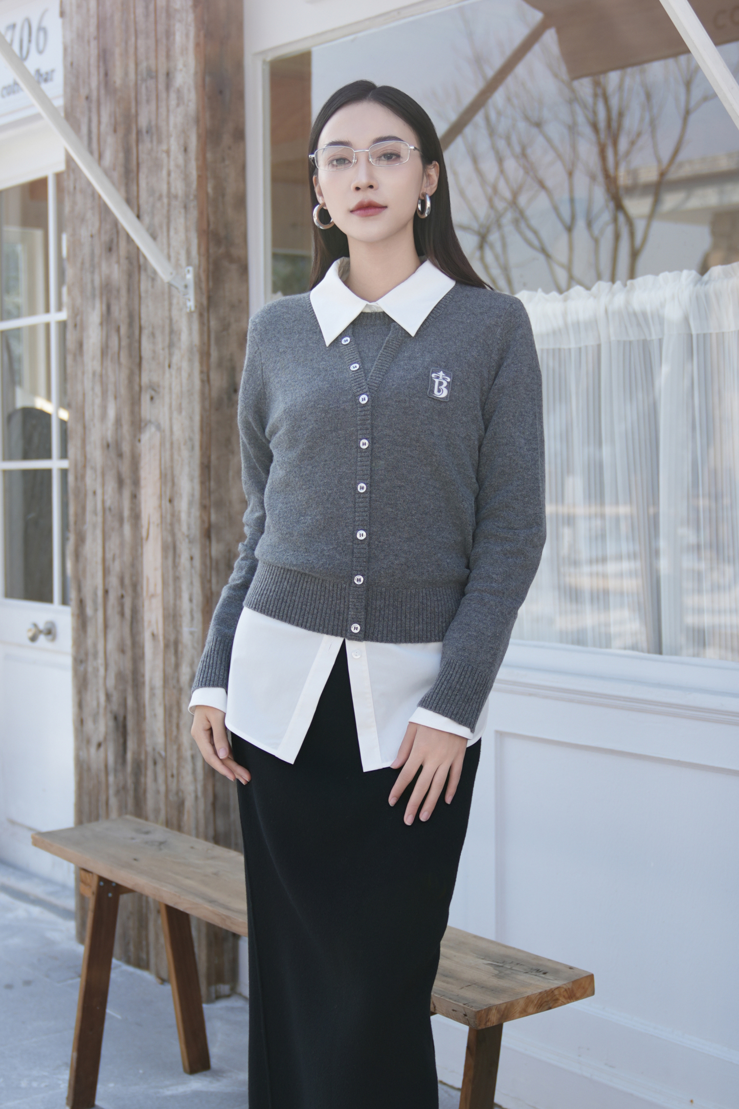 BESIONIA Split Black Bustier Skirt