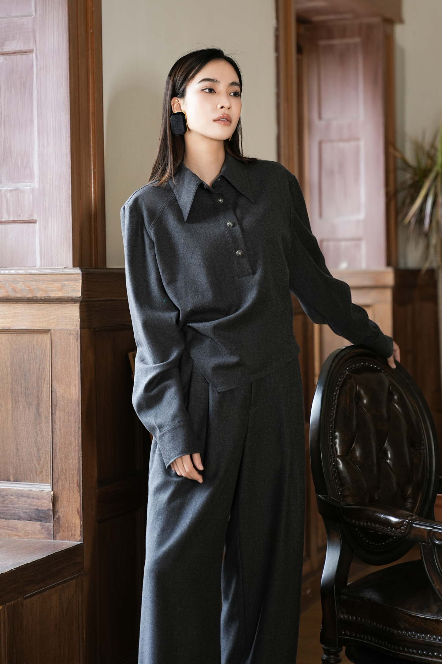 BESIONIA Irregular Design Blouse