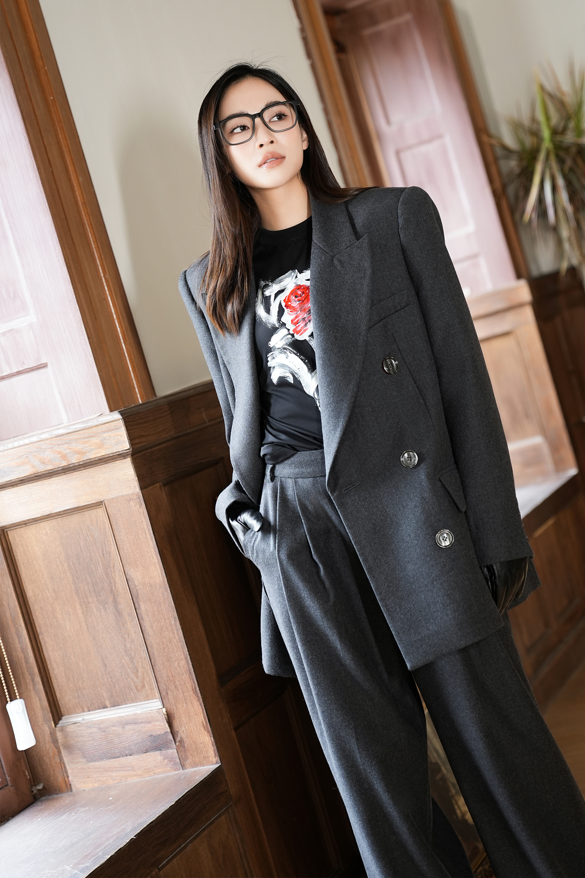 BESIONIA Printed Peplum Blouse