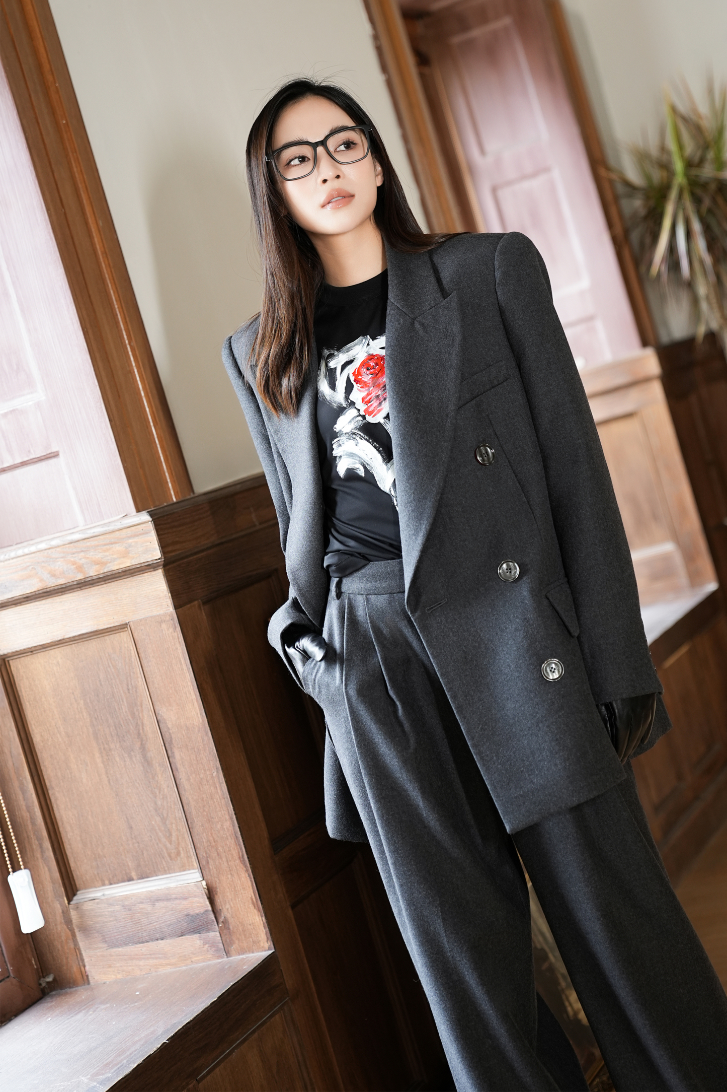 BESIONIA Printed Peplum Blouse