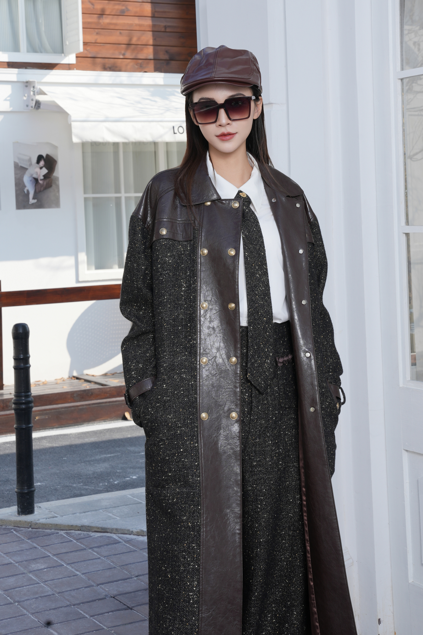 BESIONIA Patchwork Color Clash Elegant Coat