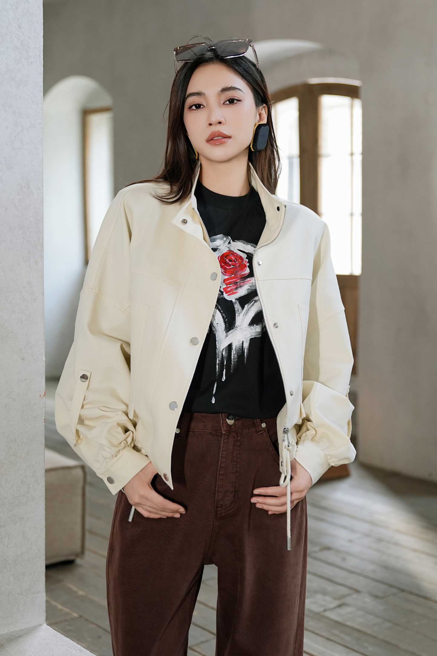 BESIONIA Fashion Simple Zipper Outerwear