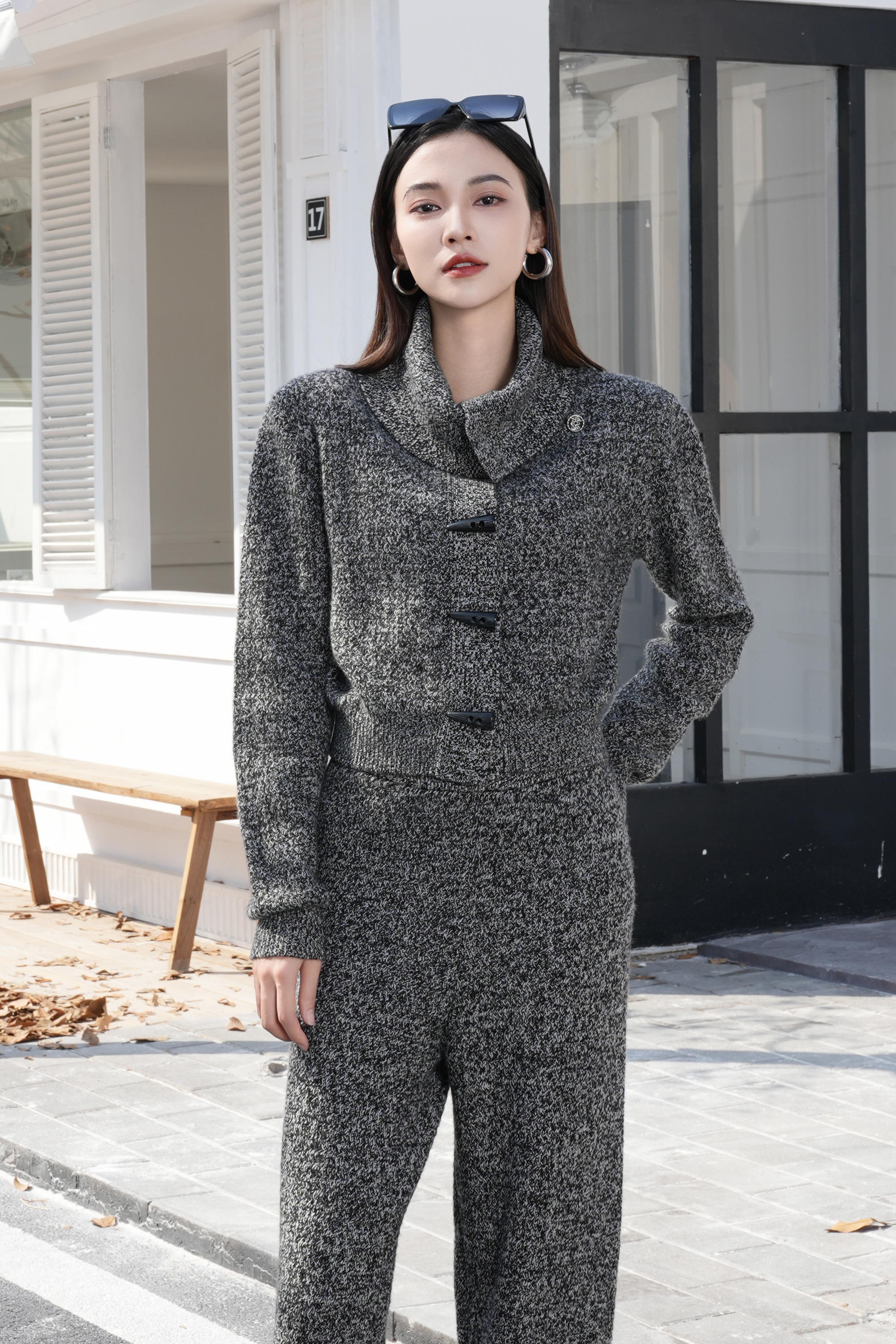 BESIONIA Sheep Wool Temperament Casual Wide Leg Pants