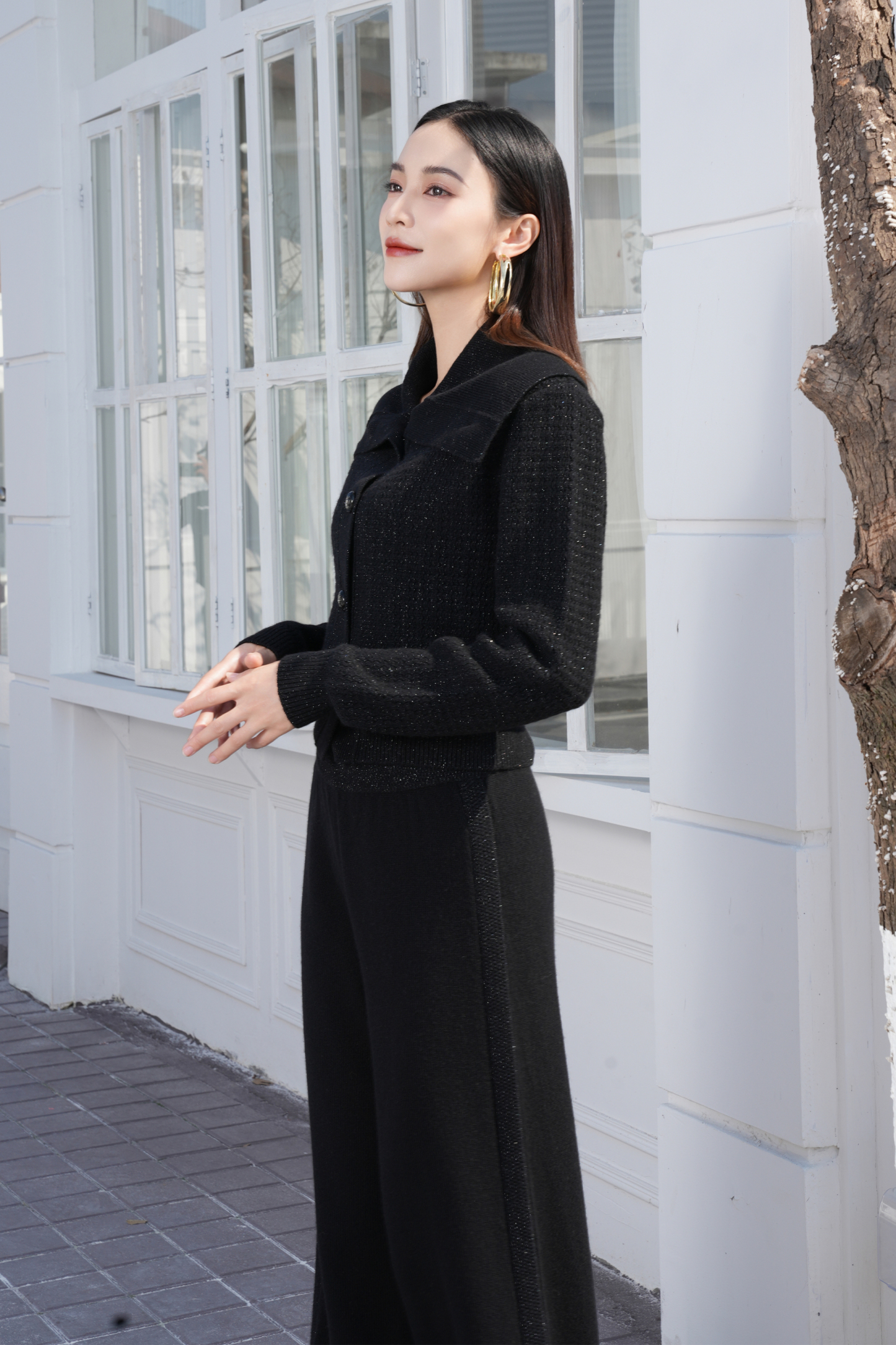 BESIONIA Vintage Style Black Short Jacket