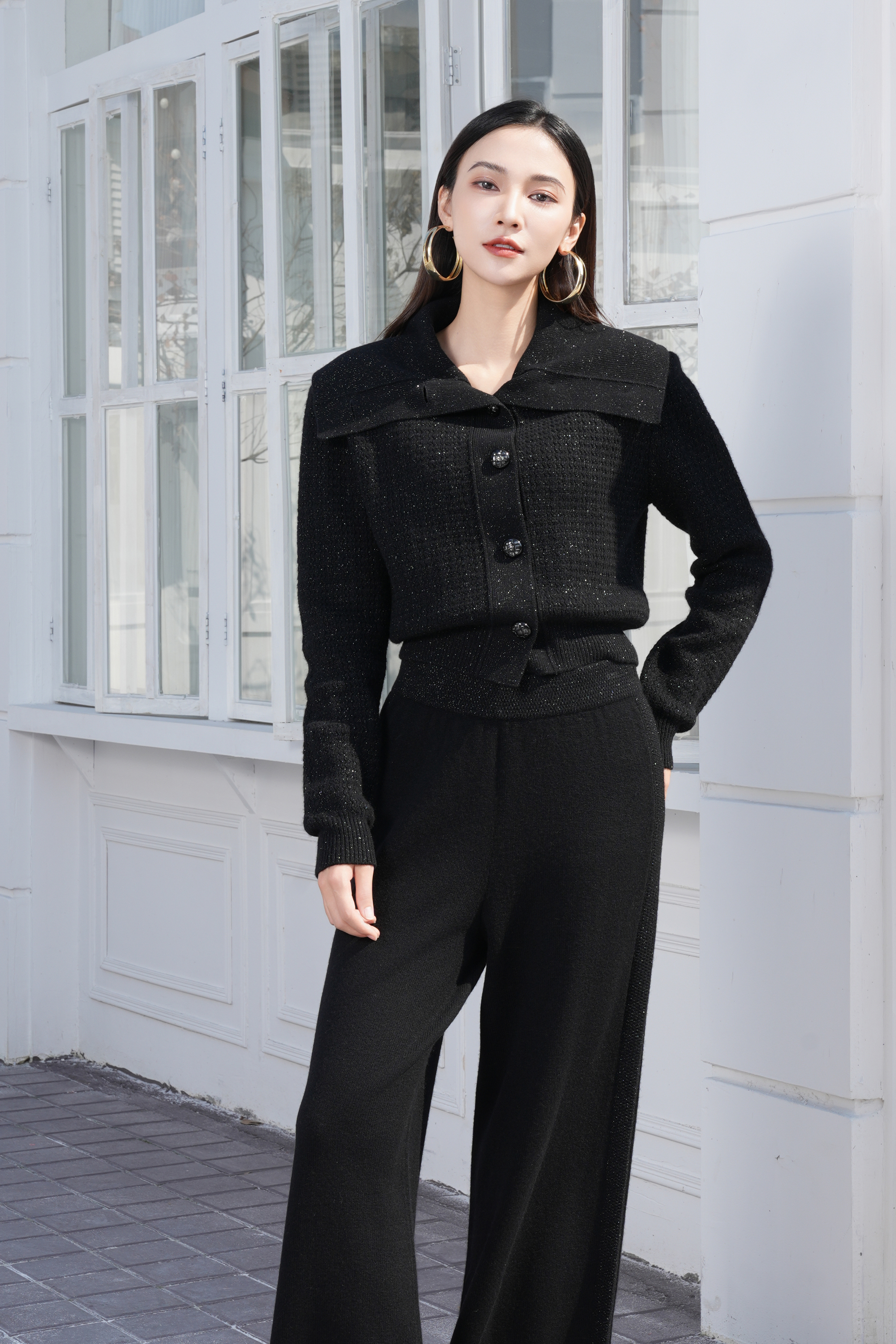 BESIONIA Vintage Style Black Short Jacket