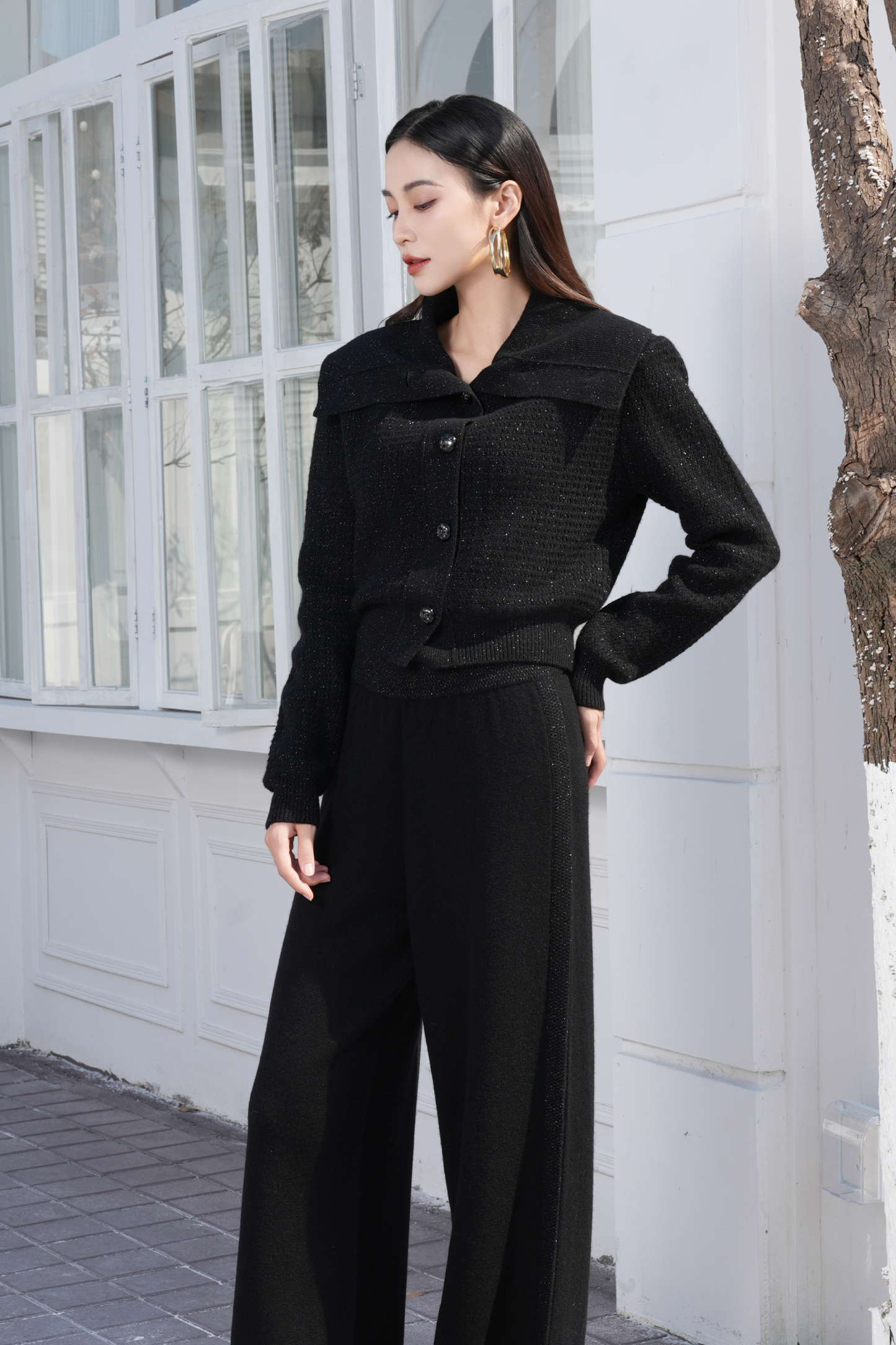 BESIONIA Vintage Style Black Short Jacket
