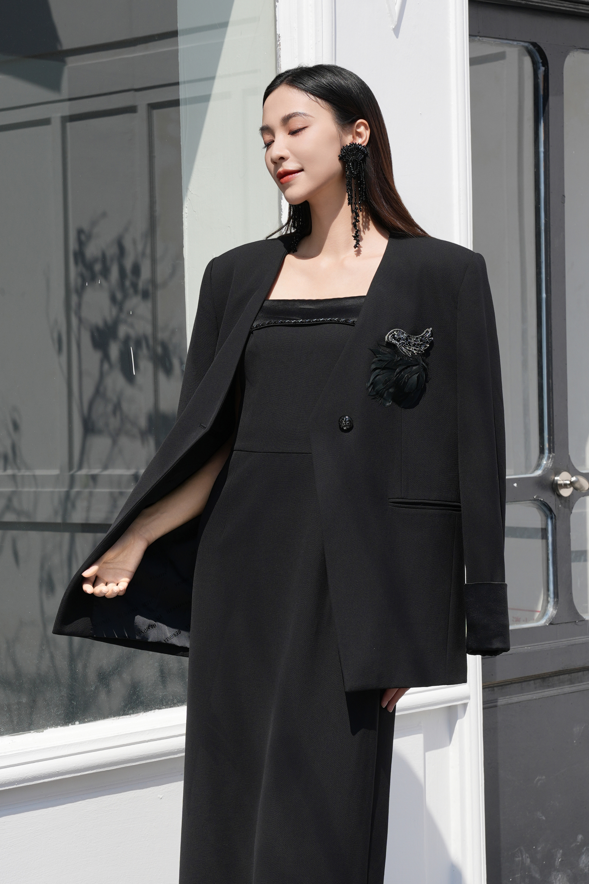 BESIONIA Temperament Simple Sheath Dress 