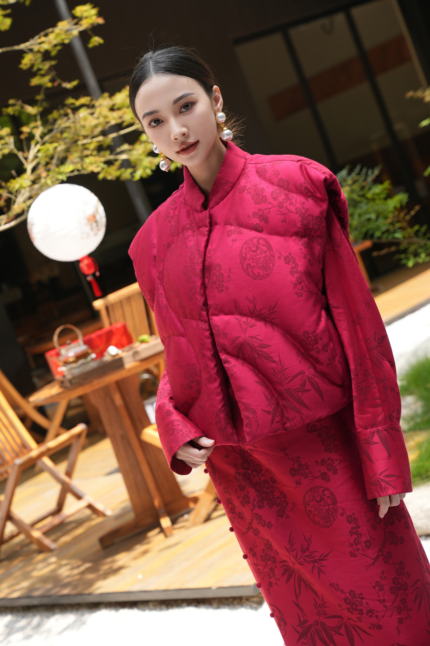 BESIONIA New Chinese Standing Collar Printed Vest