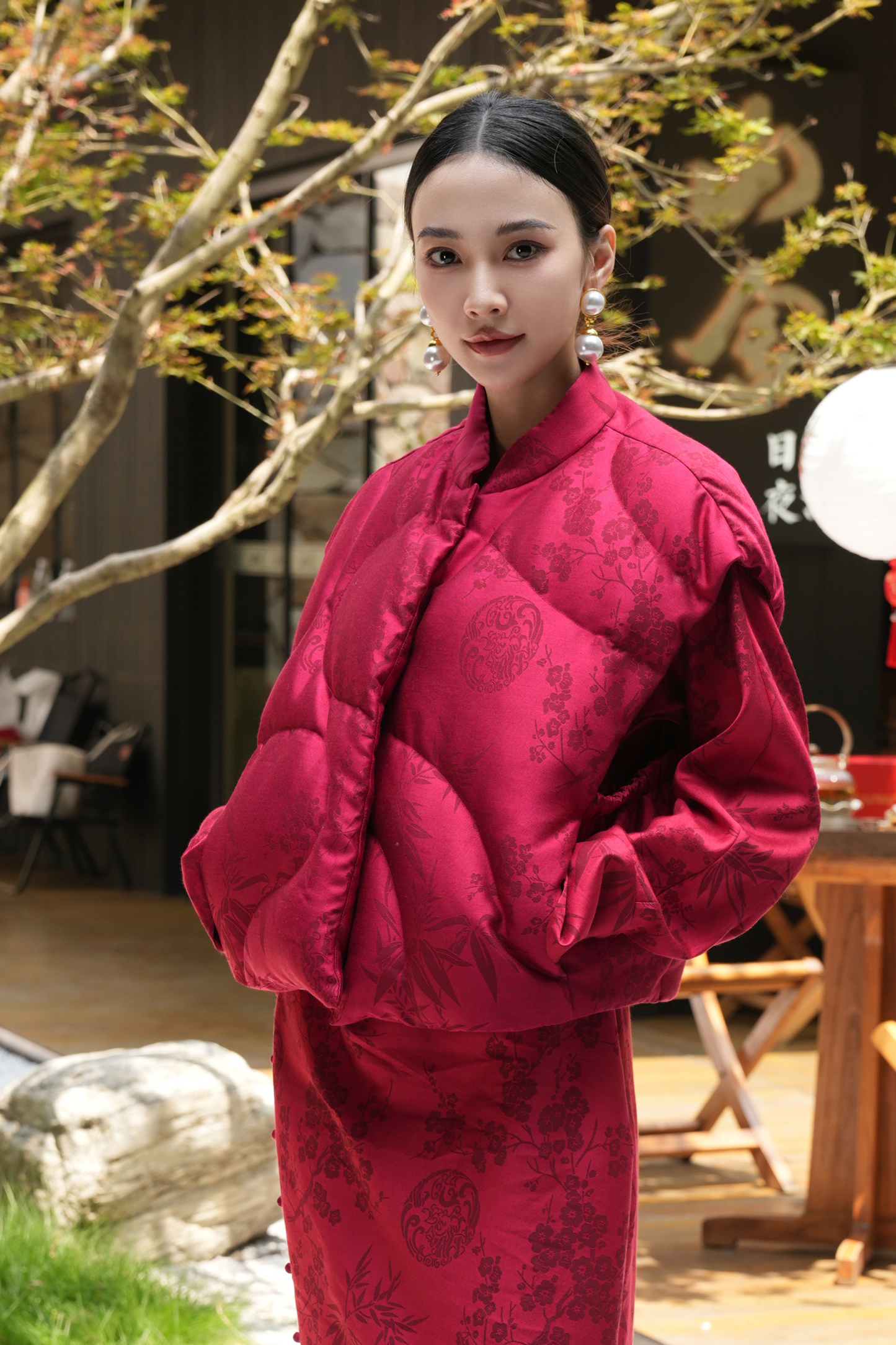 BESIONIA New Chinese Standing Collar Printed Vest