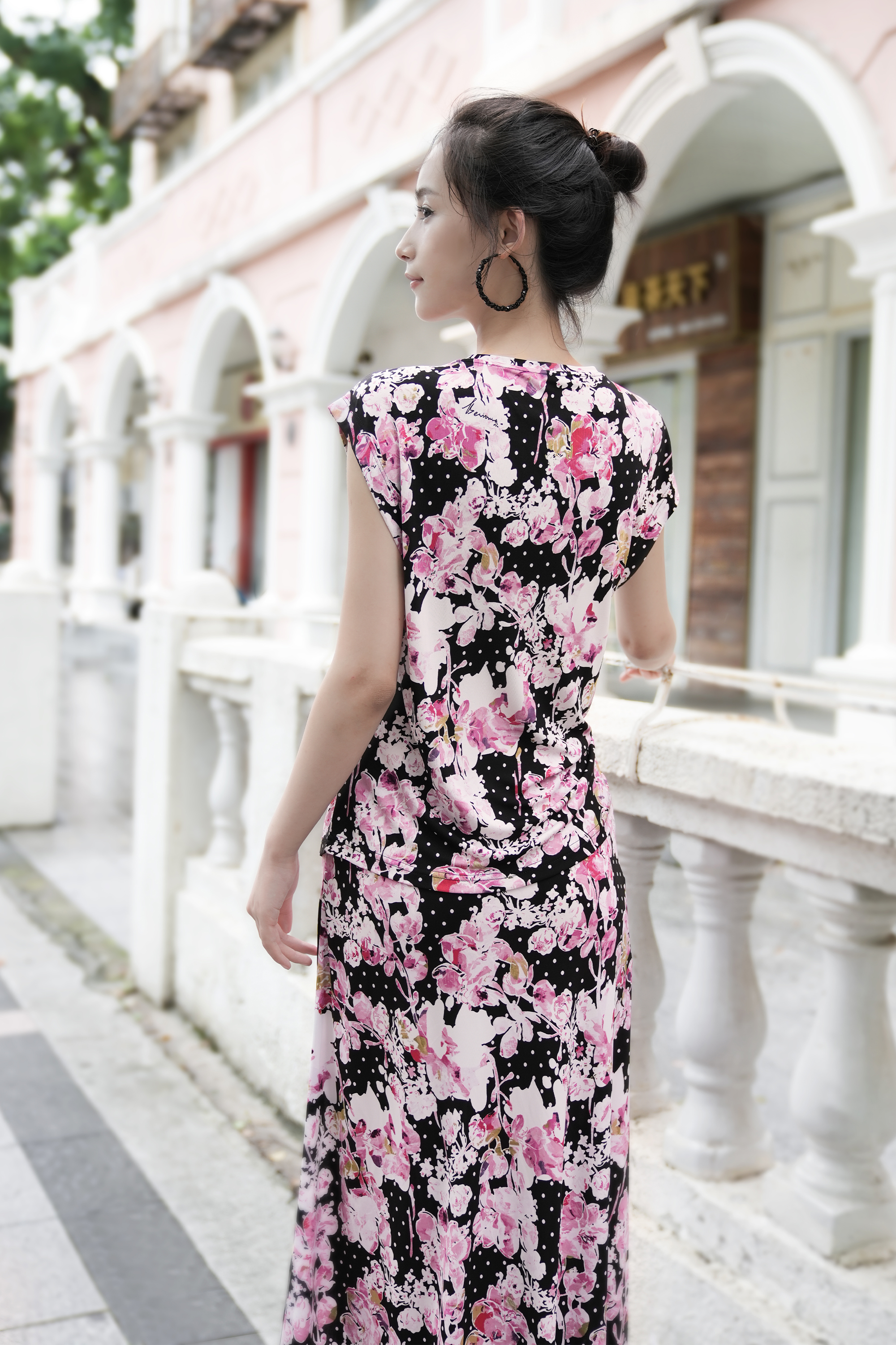 BESIONIA Ruffled Floral Blouse