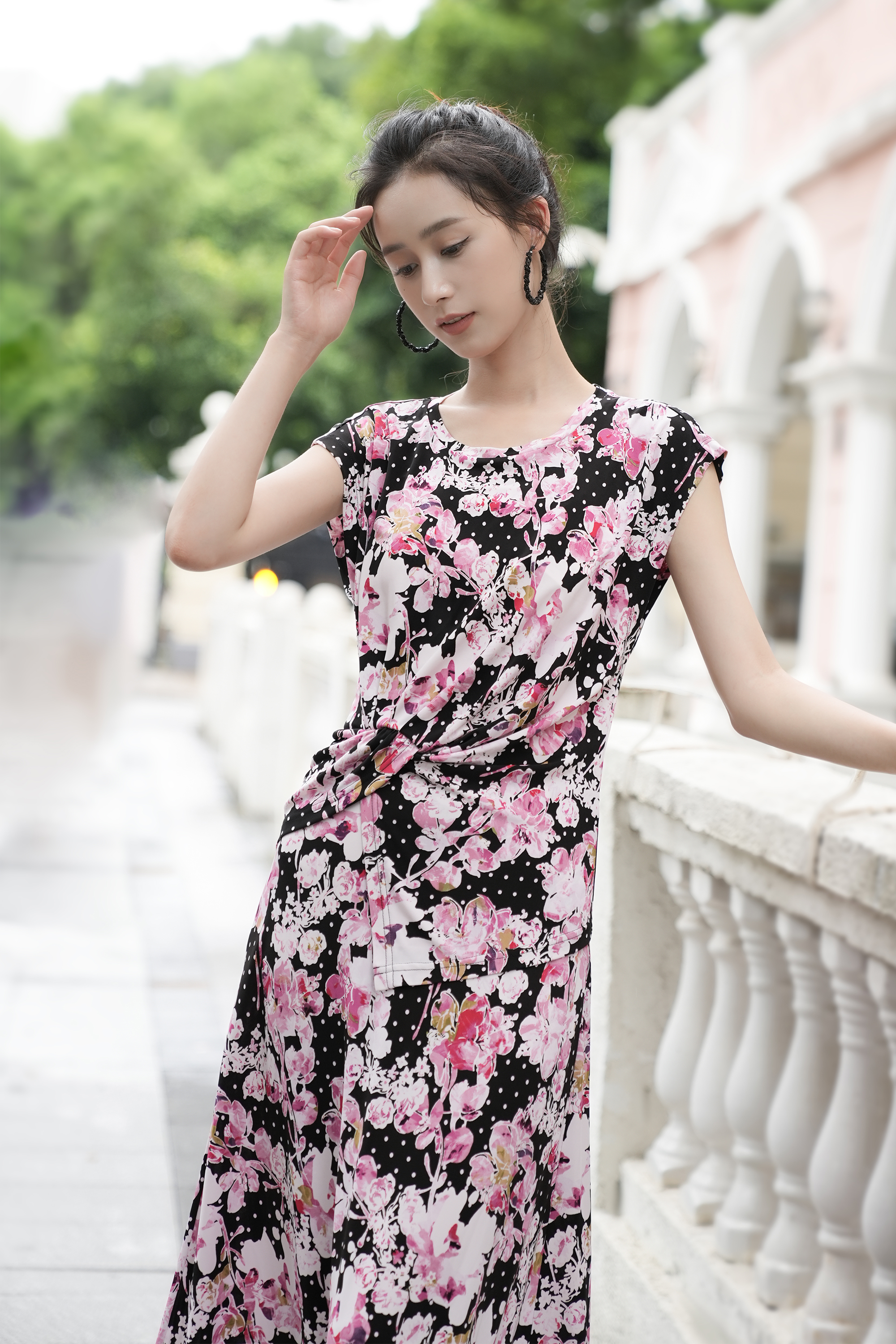 BESIONIA Ruffled Floral Blouse