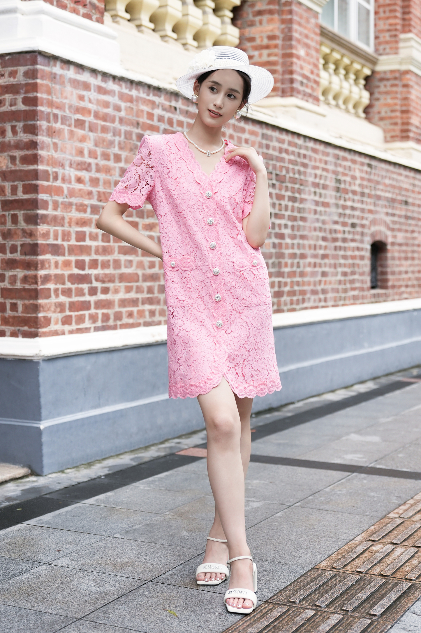 BESIONIA Vintage V-neck Dress