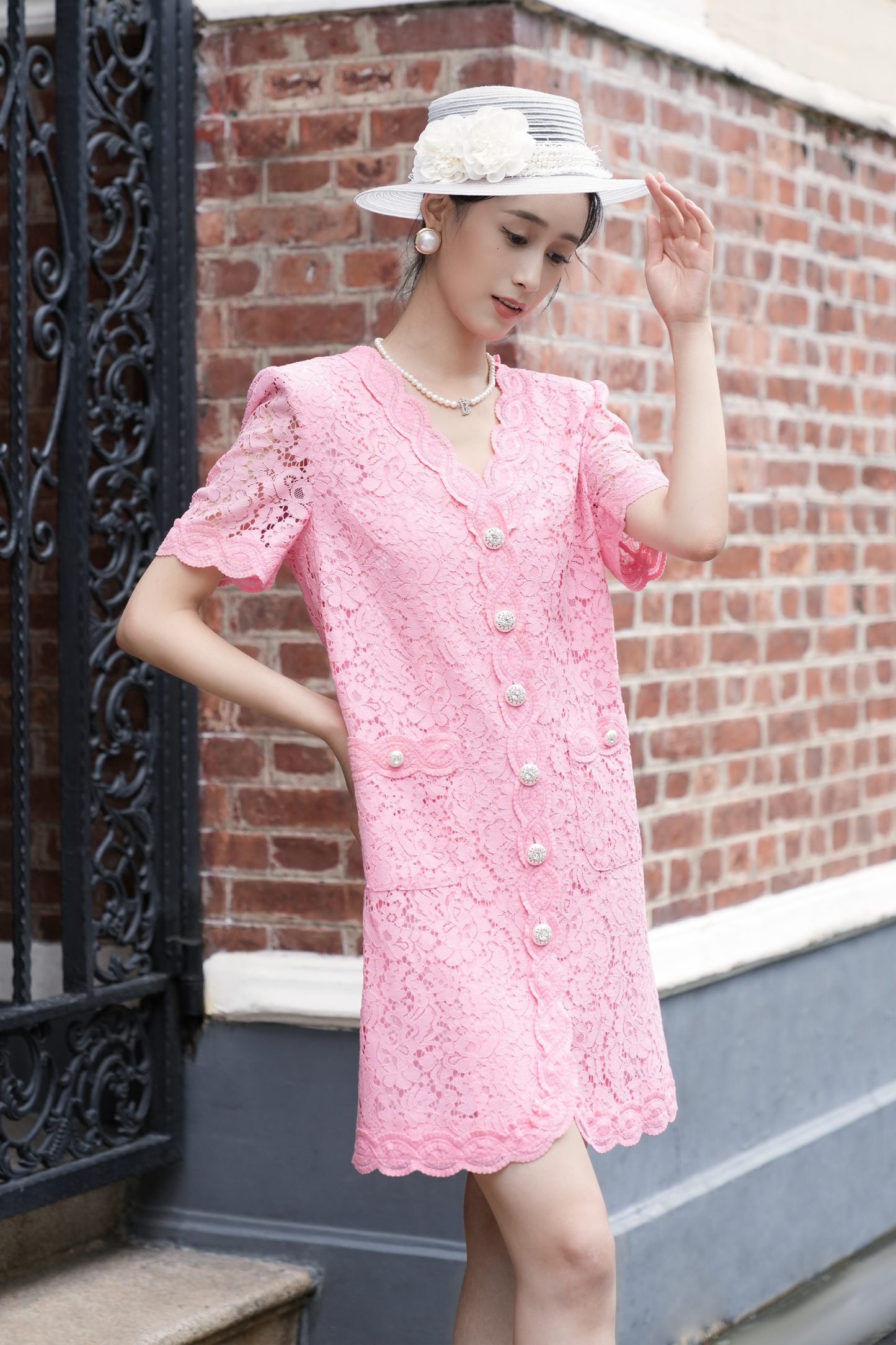 BESIONIA Vintage V-neck Dress