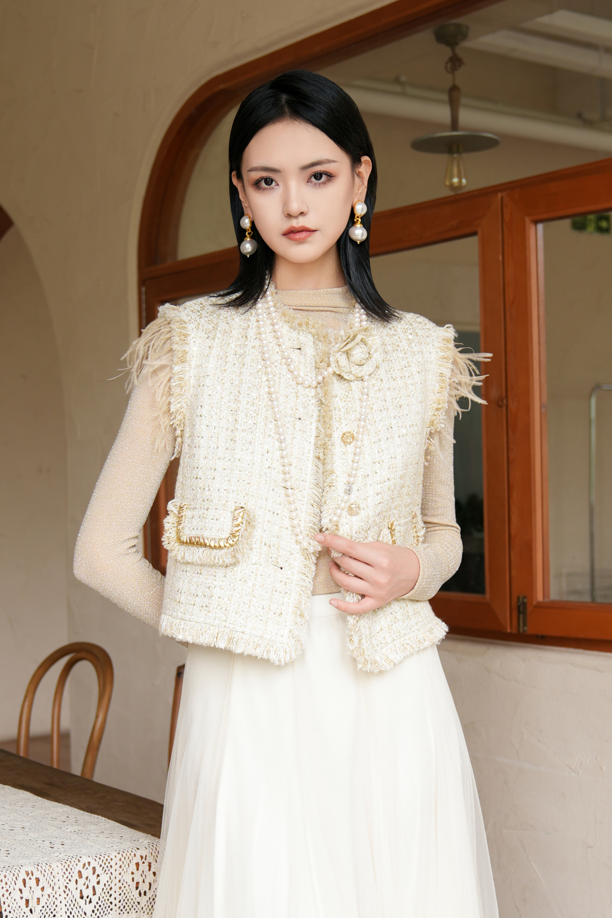 BESIONIA Patchwork Fringe Vest