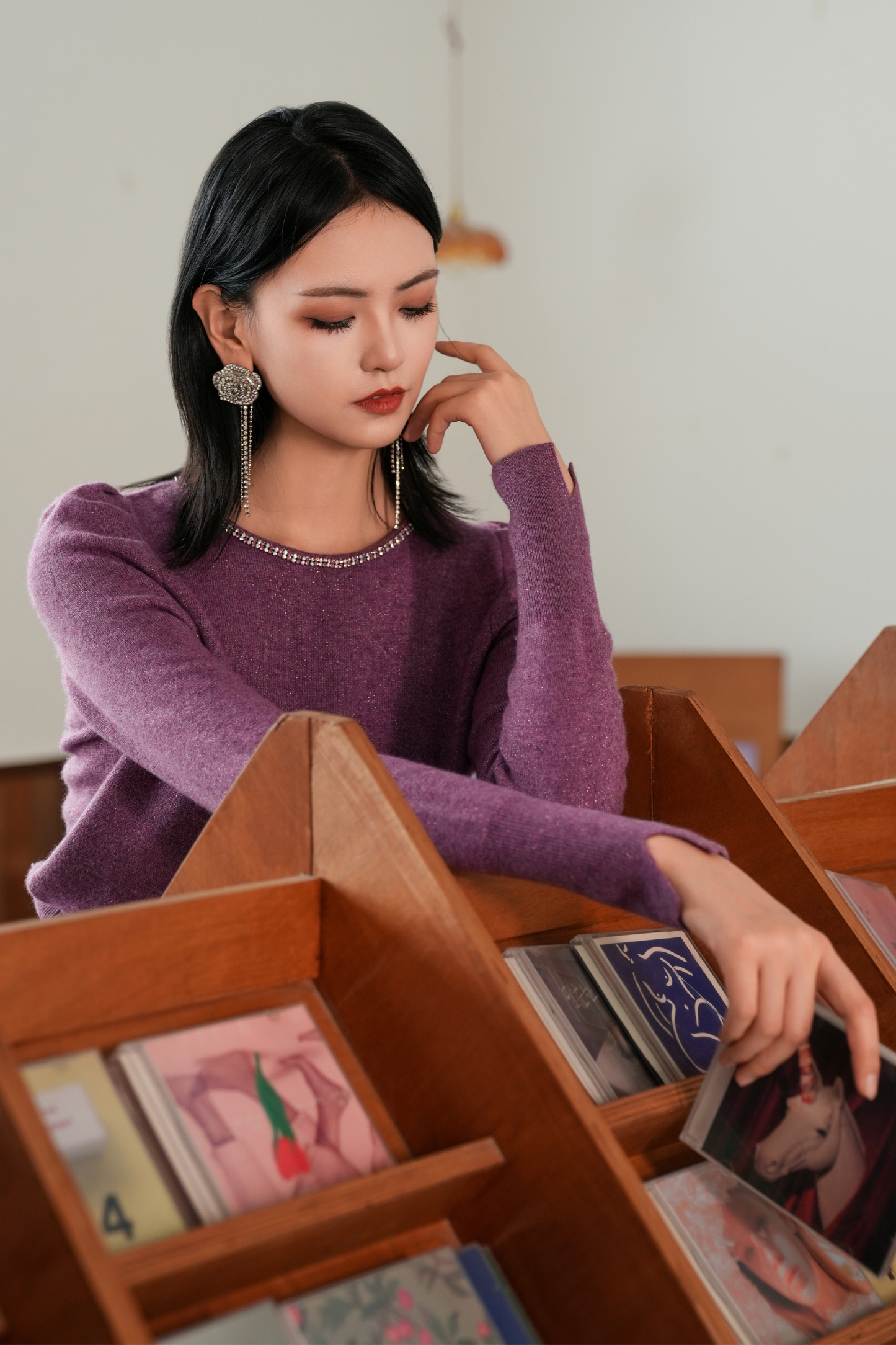 BESIONIA Irregular Solid Color Blouse