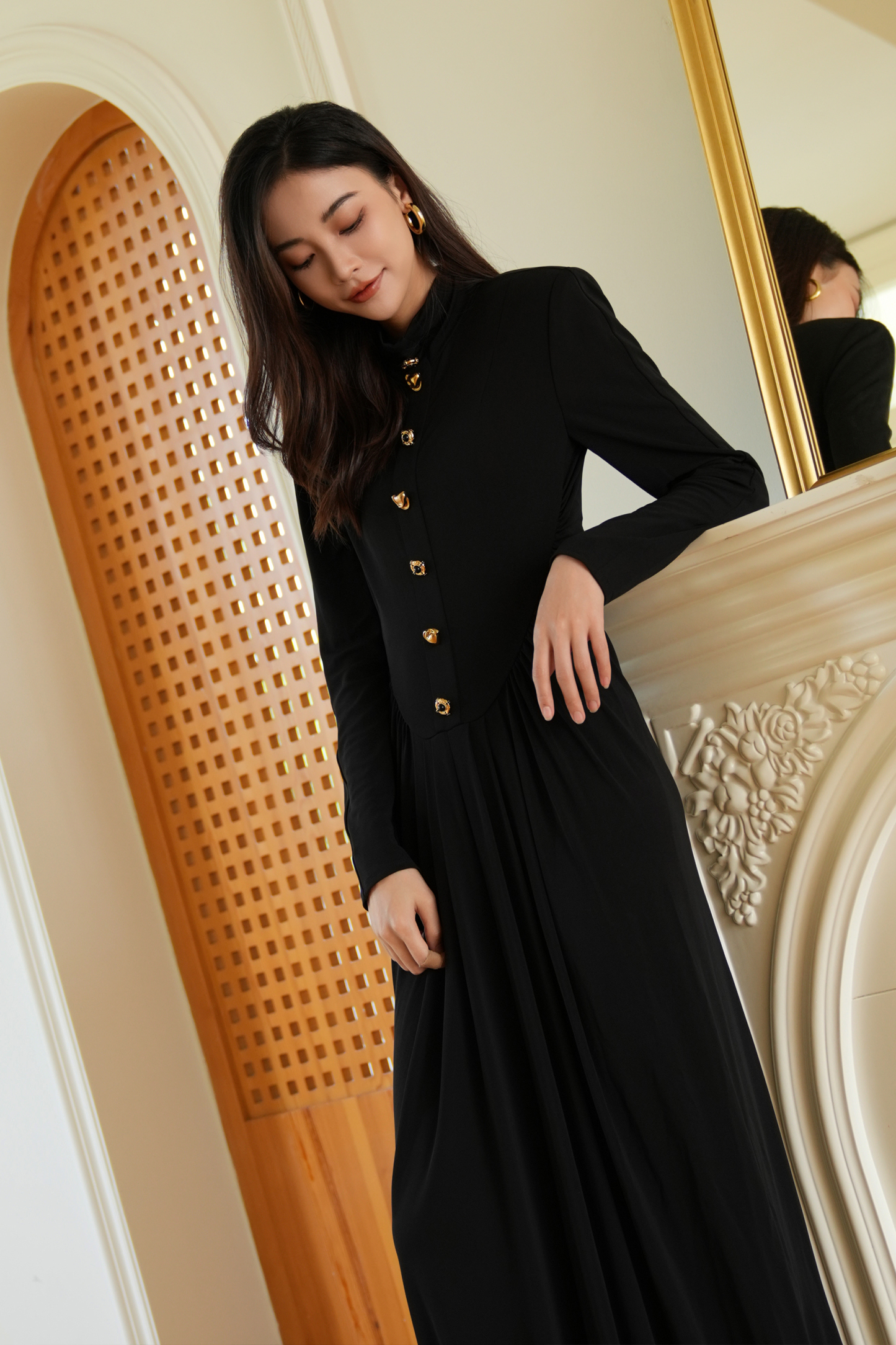 BESIONIA French Vintage Slim Fit Dress