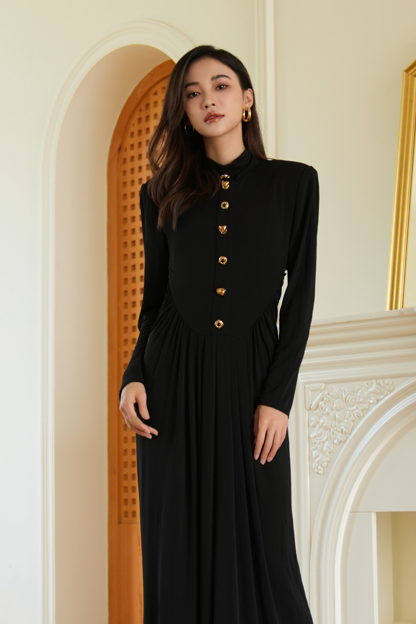 BESIONIA French Vintage Slim Fit Dress