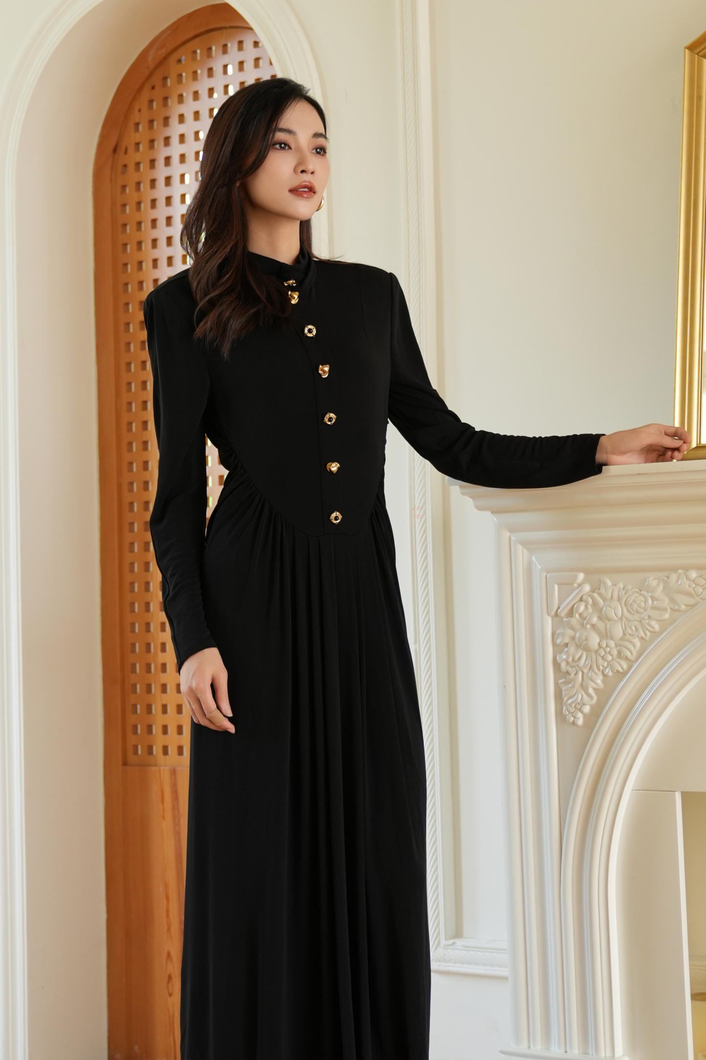 BESIONIA French Vintage Slim Fit Dress