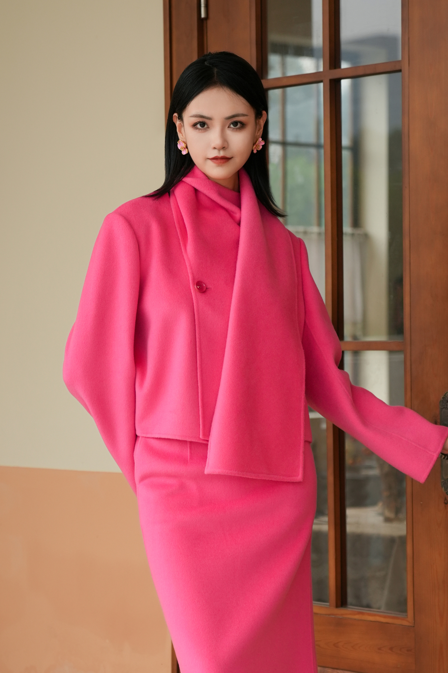 BESIONIA Elegant Tweed Coat