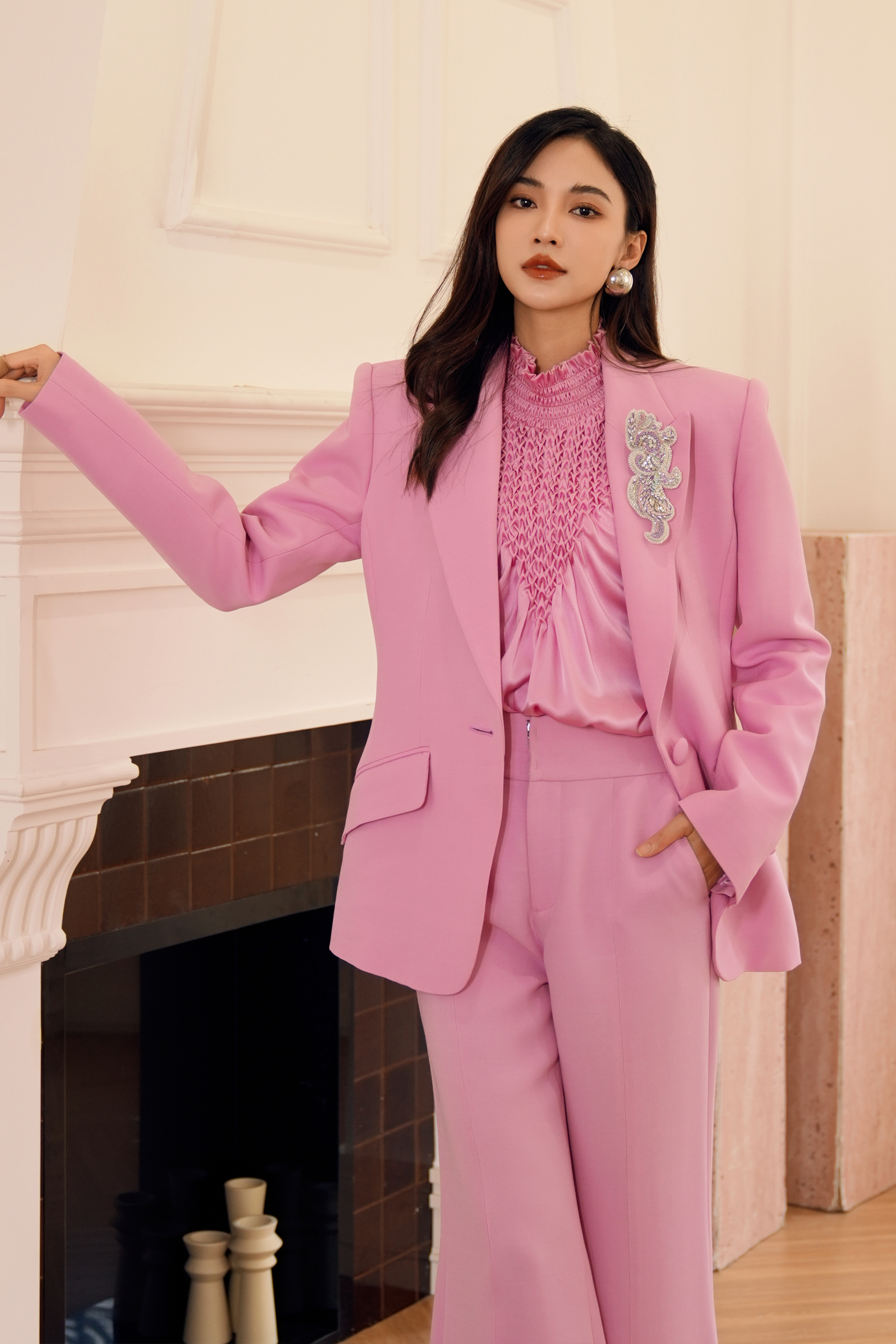 BESIONIA Printed Casual Suit