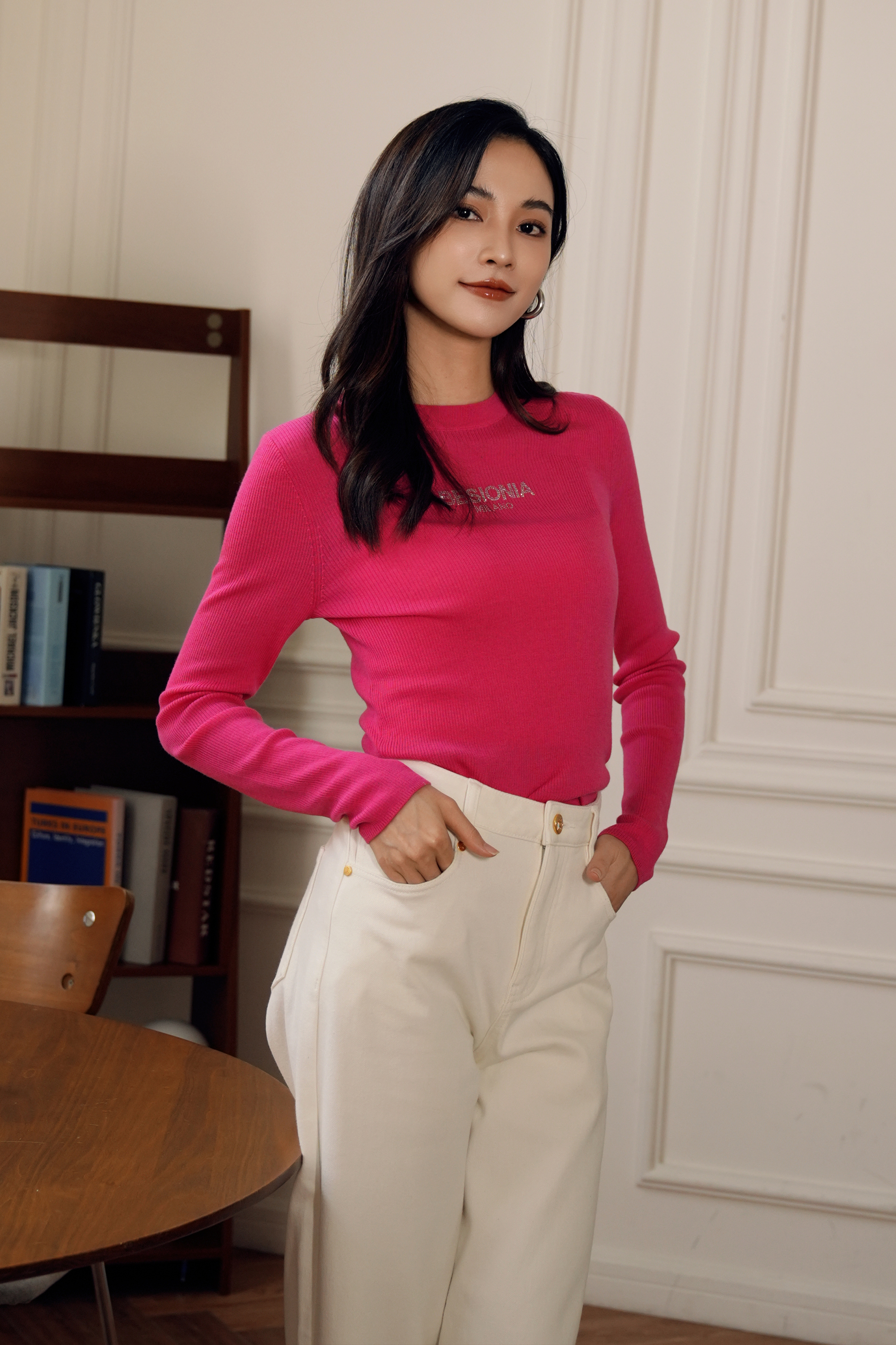 BESIONIA Simple Versatile White Jeans