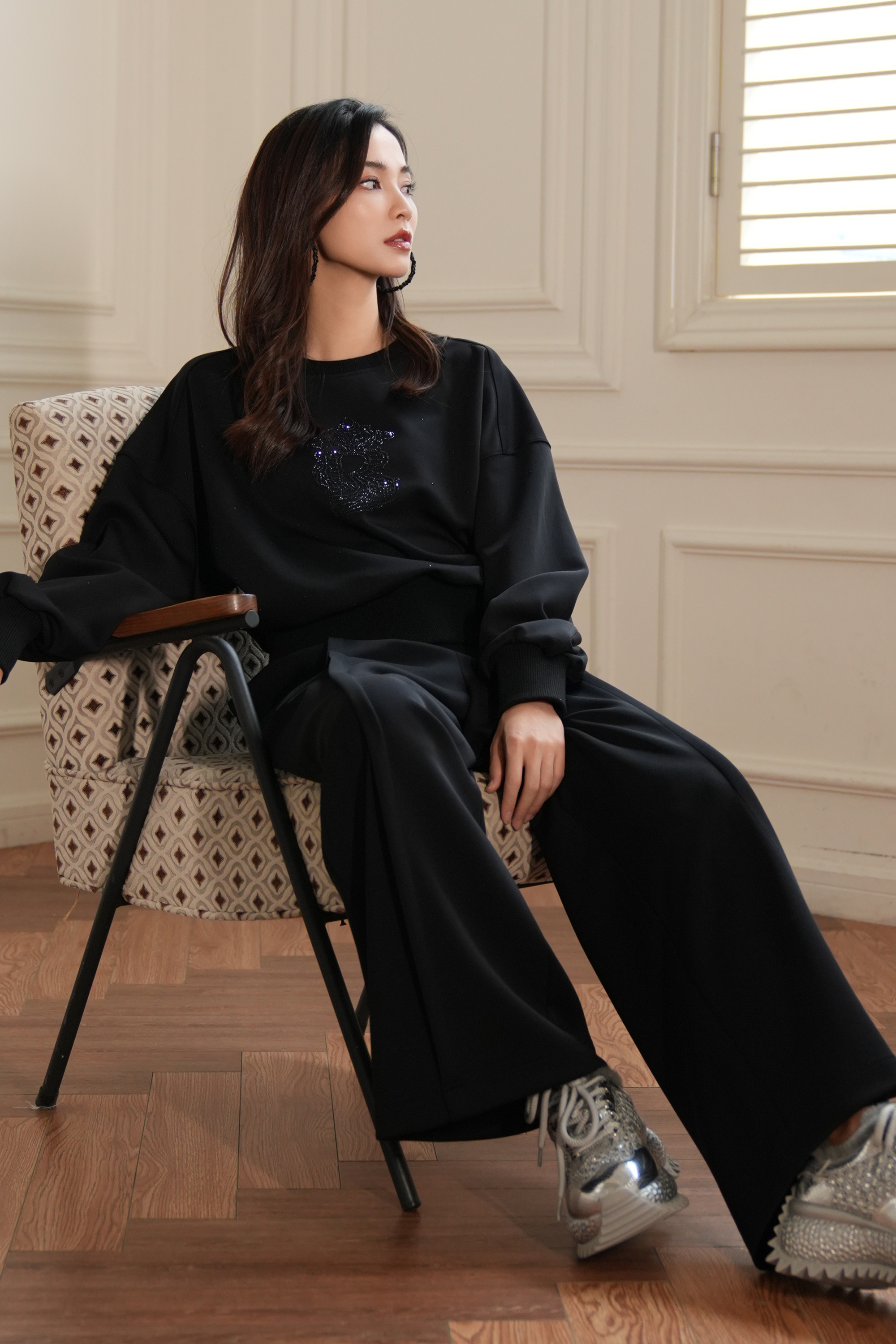 BESIONIA Vintage Classic Black Casual Pants