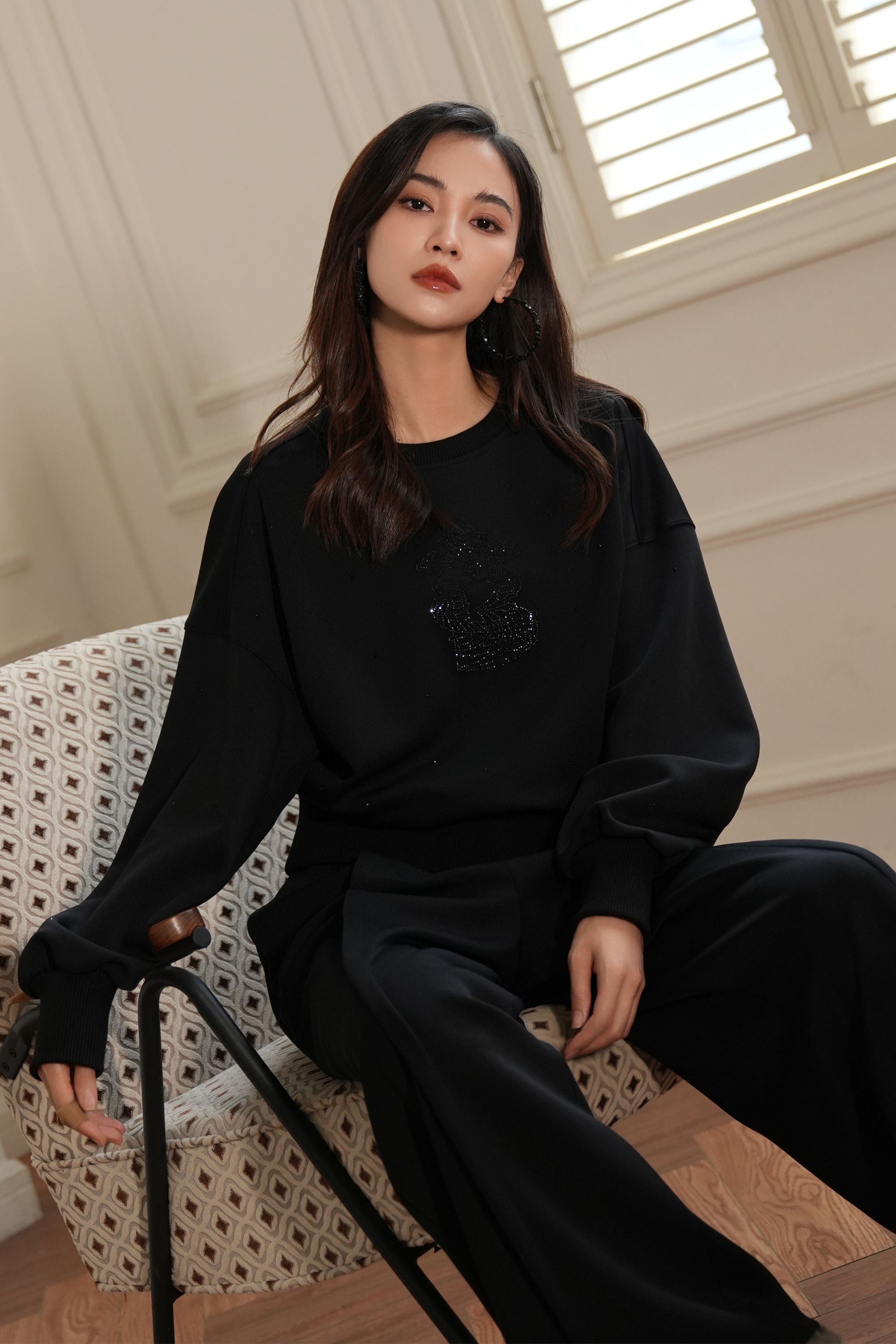 BESIONIA Vintage Classic Black Casual Pants