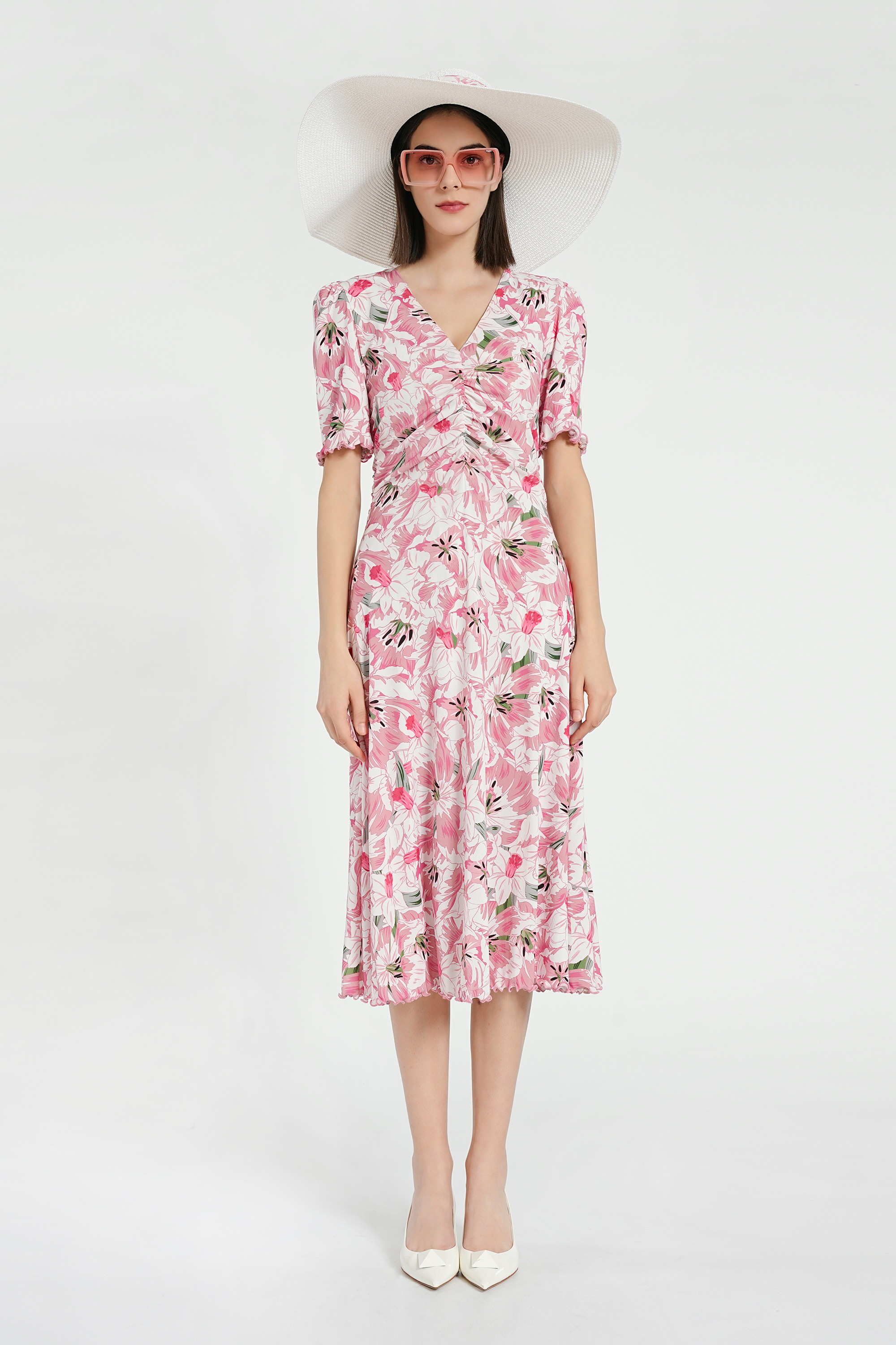 BESIONIA Botanical Printed Vacation Maxi Dress