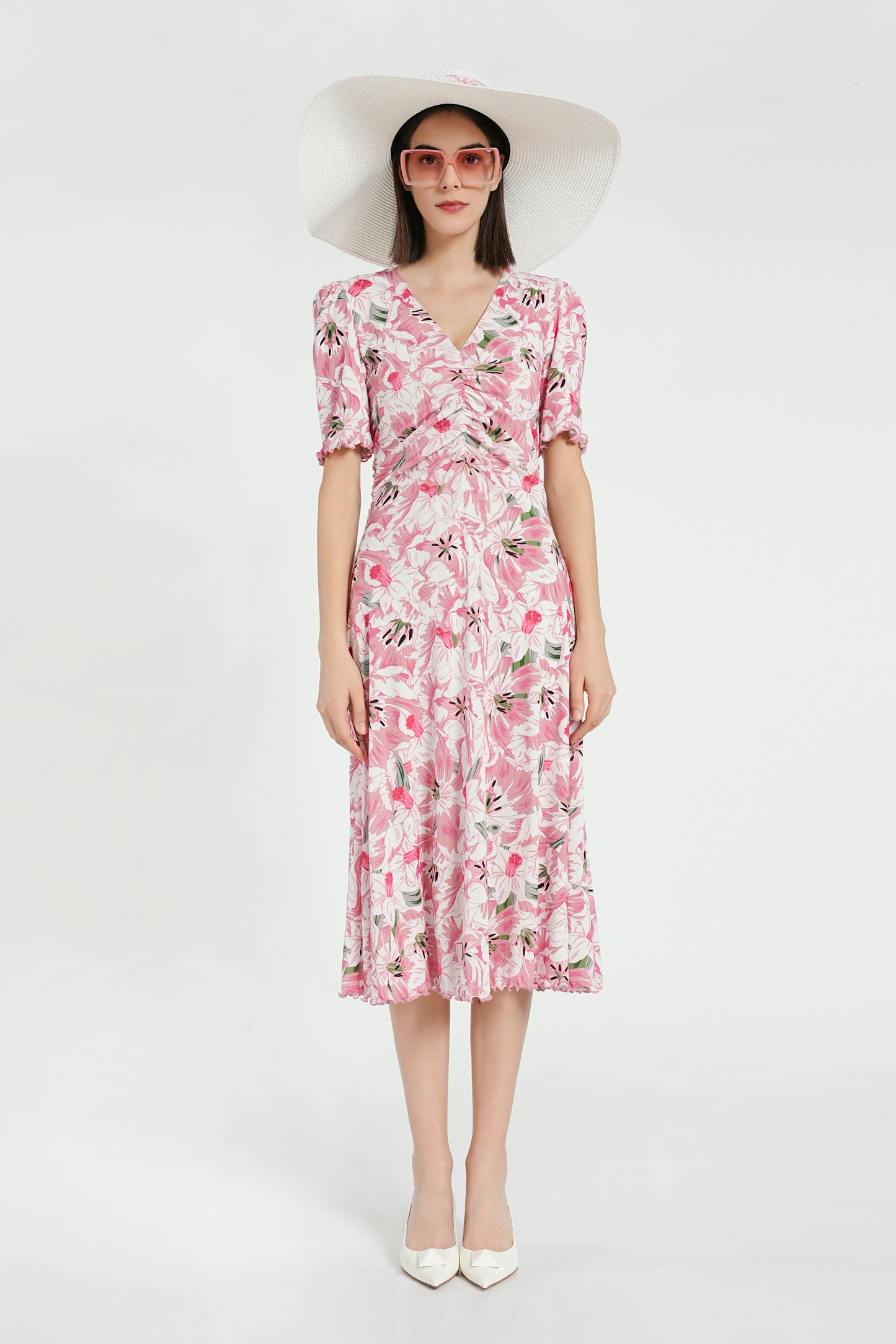 BESIONIA Botanical Printed Vacation Maxi Dress