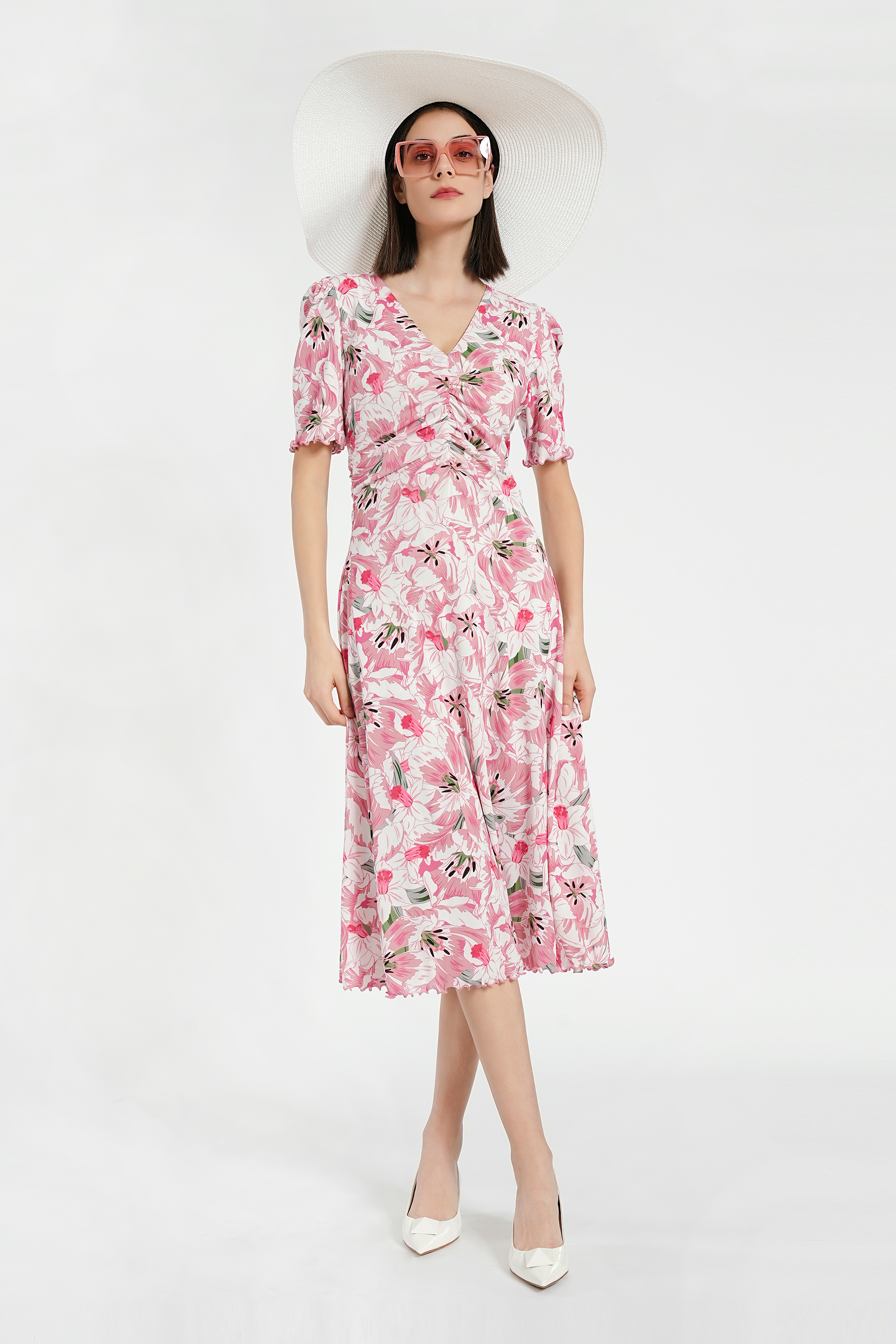 BESIONIA Botanical Printed Vacation Maxi Dress