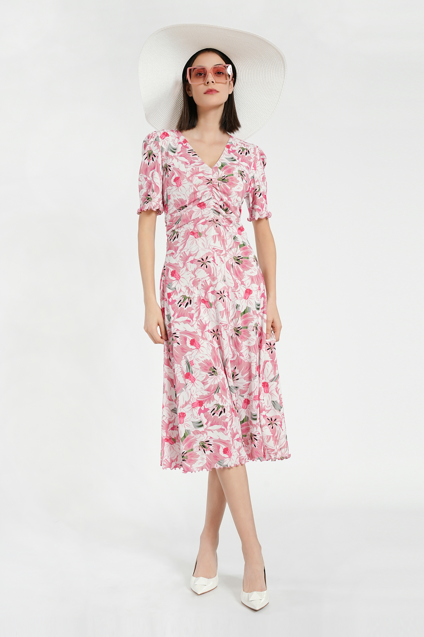 BESIONIA Botanical Printed Vacation Maxi Dress