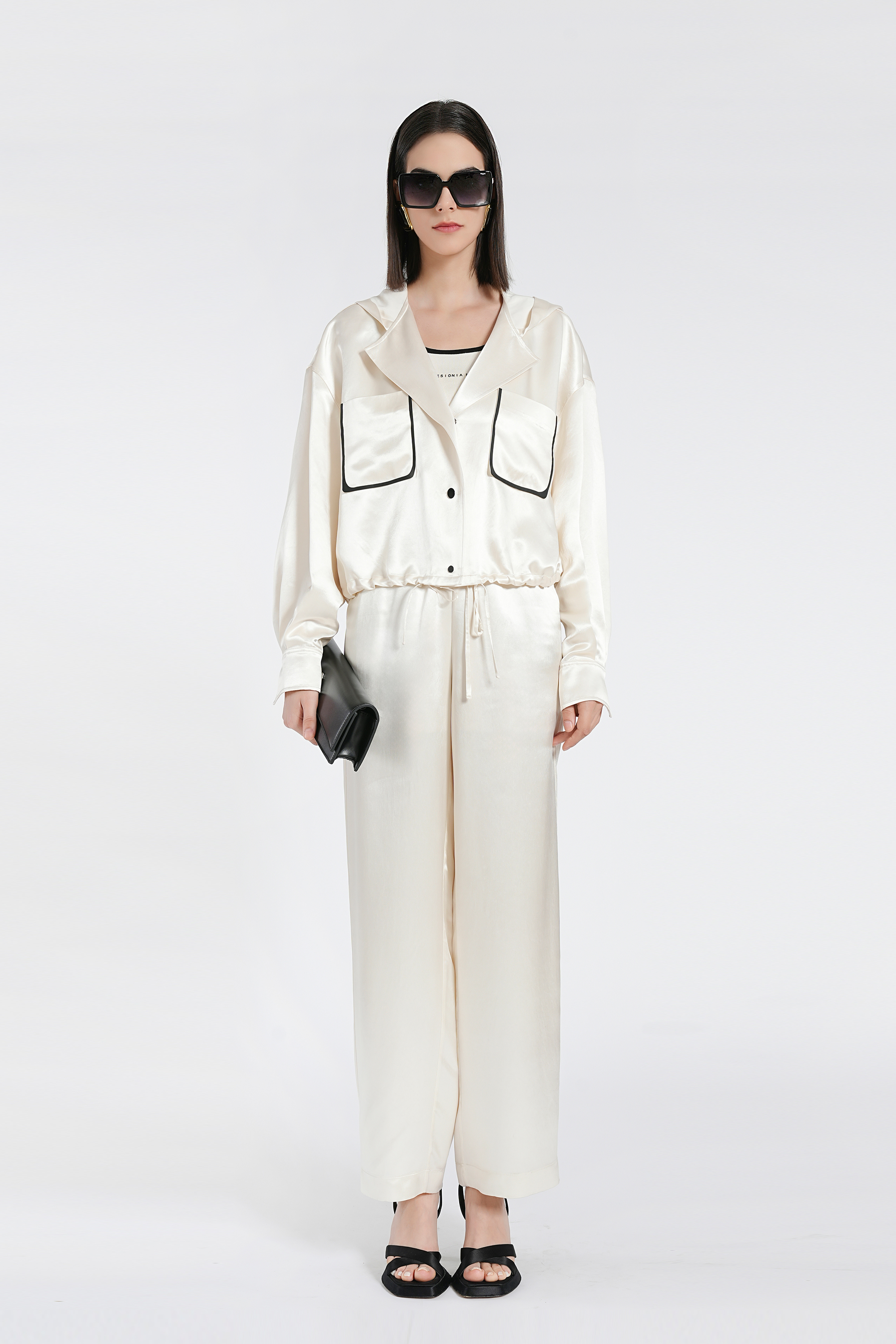 BESIONIA Drawstring Sports Style Short Jacket